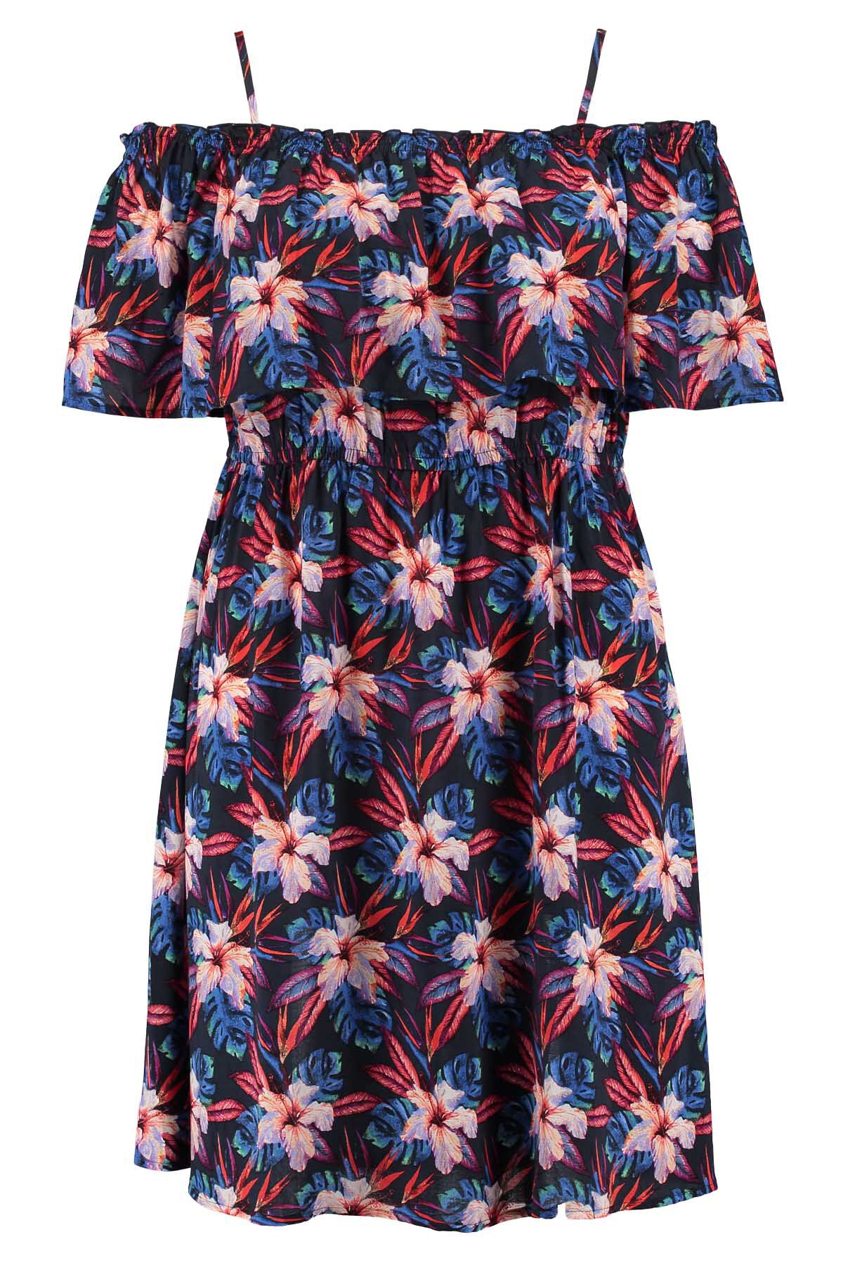 Robe imprim&eacute;e &agrave; &eacute;paules d&eacute;nud&eacute;es image number 2