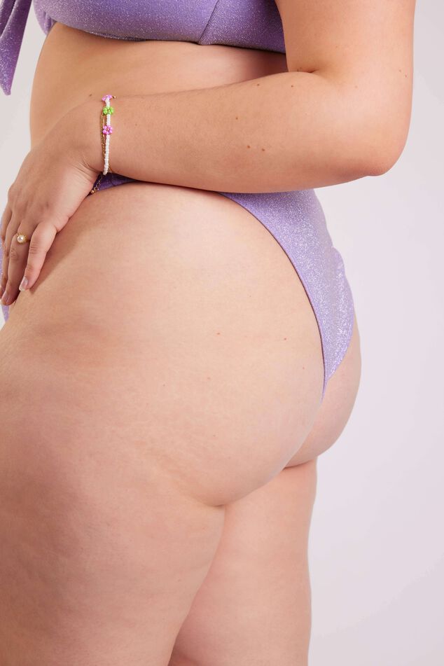 Bas de bikini taille haute avec paillettes image number 5