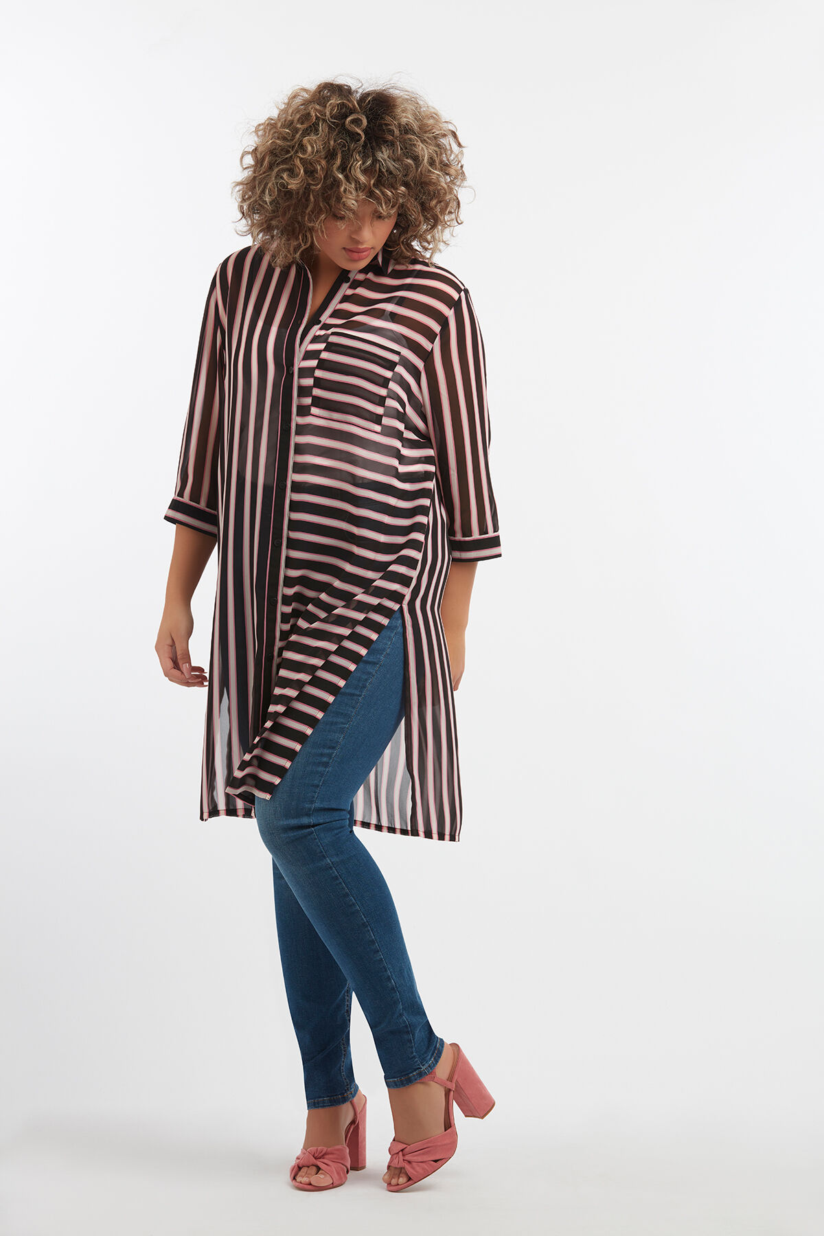 Chemisier ray&eacute; transparent image number 3