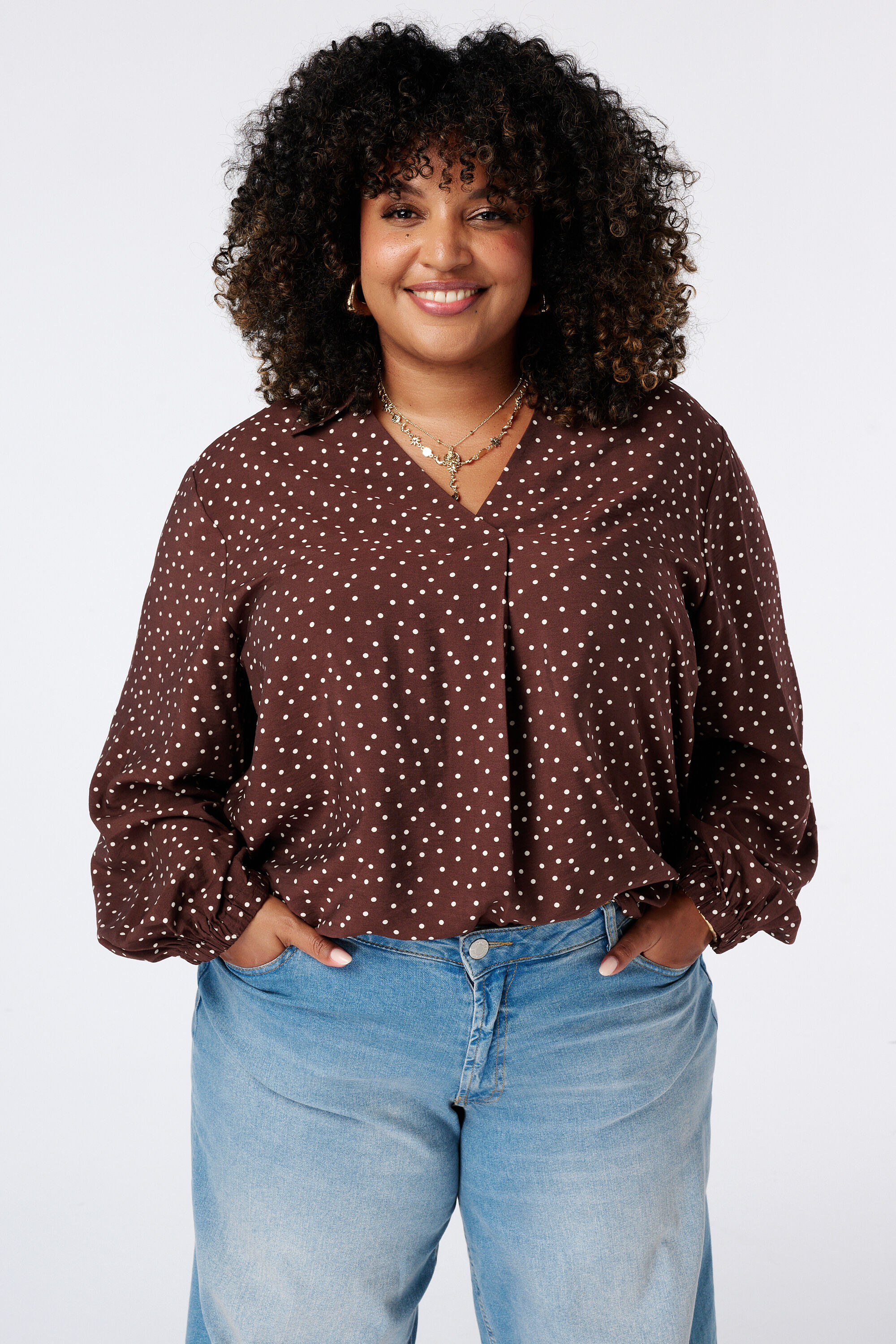 Blouse &agrave; pois