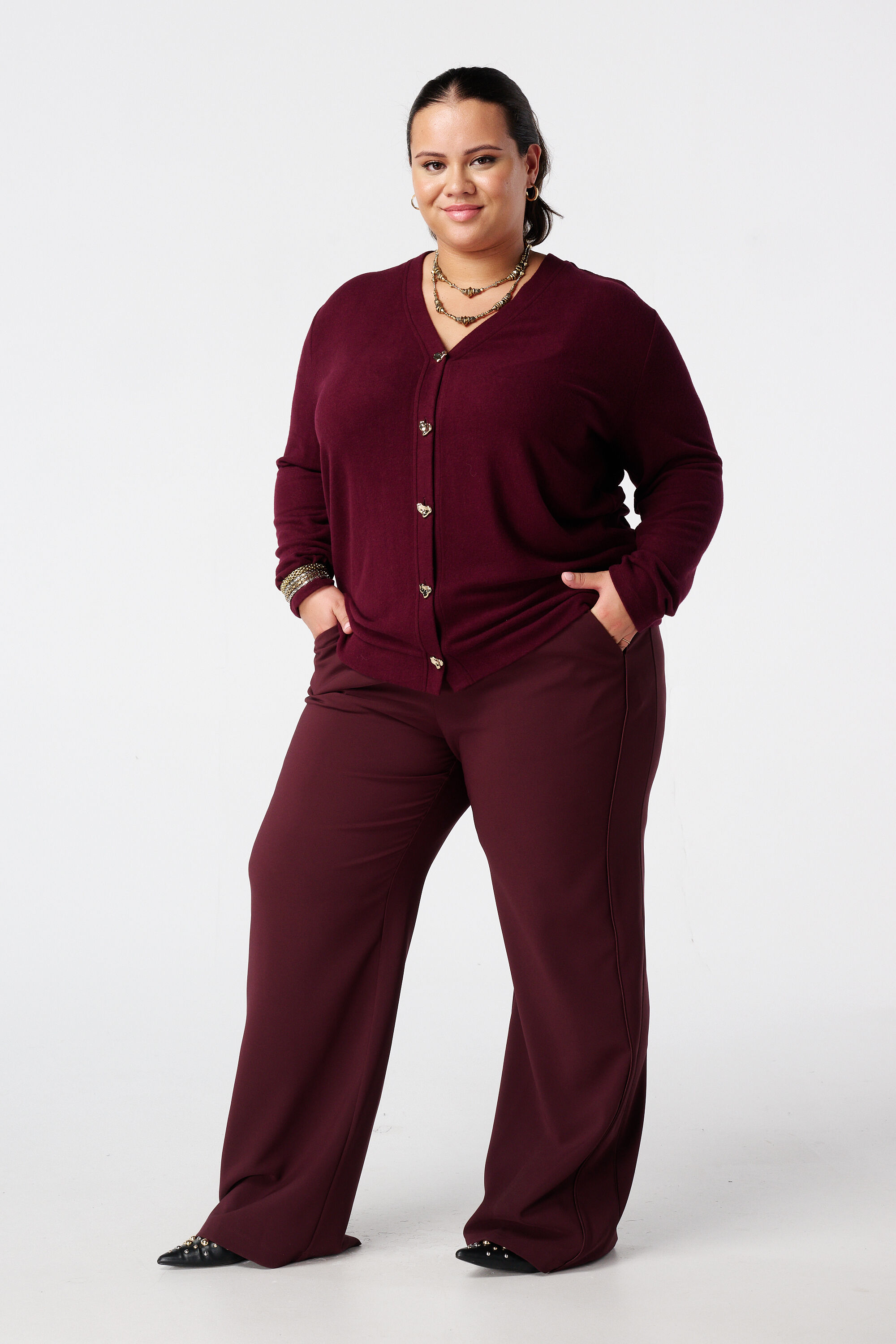 Cardigan avec boutons en forme de c&oelig;ur dor&eacute;s image number 5