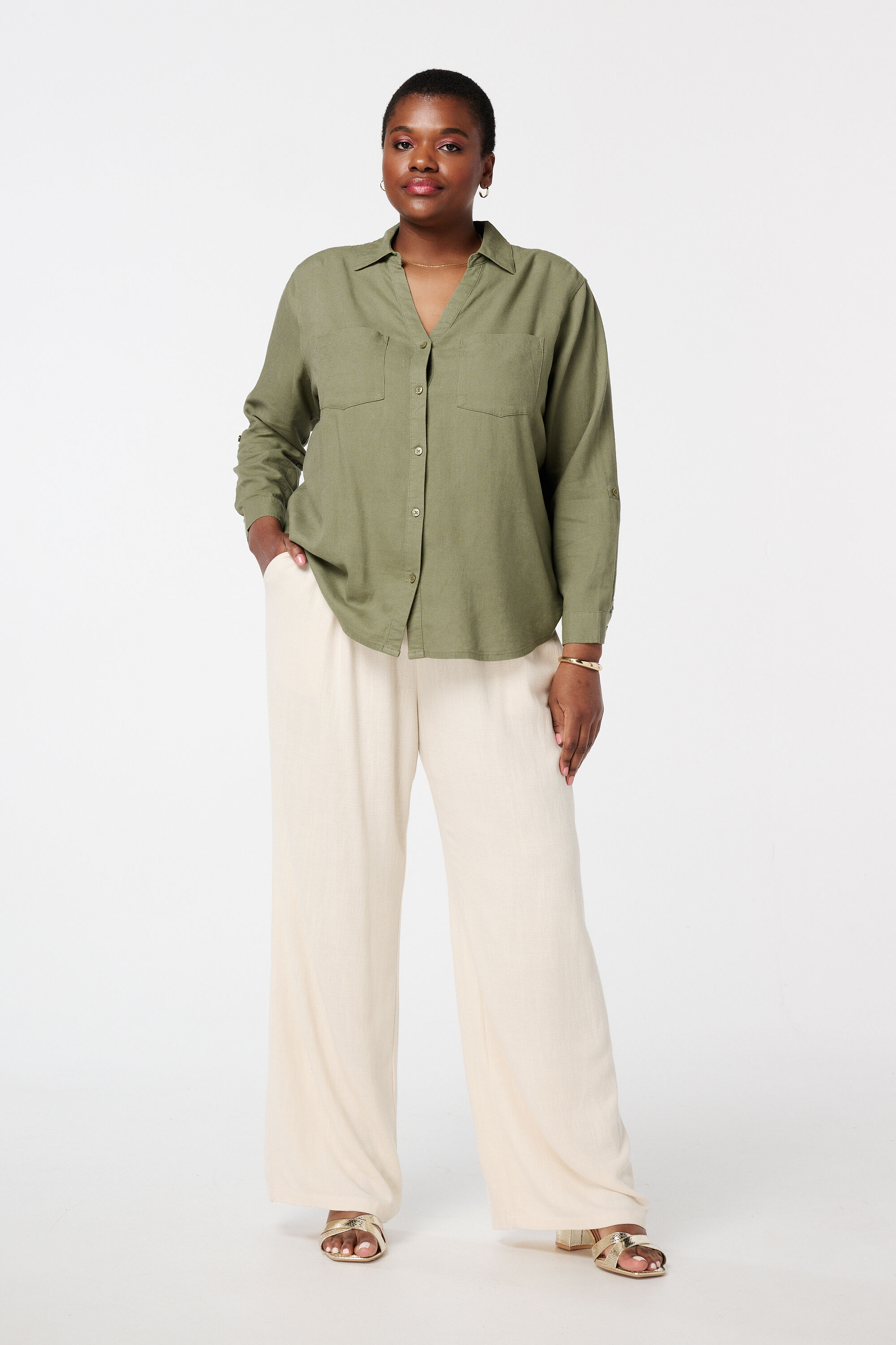 Chemisier en lin avec poches image number 5