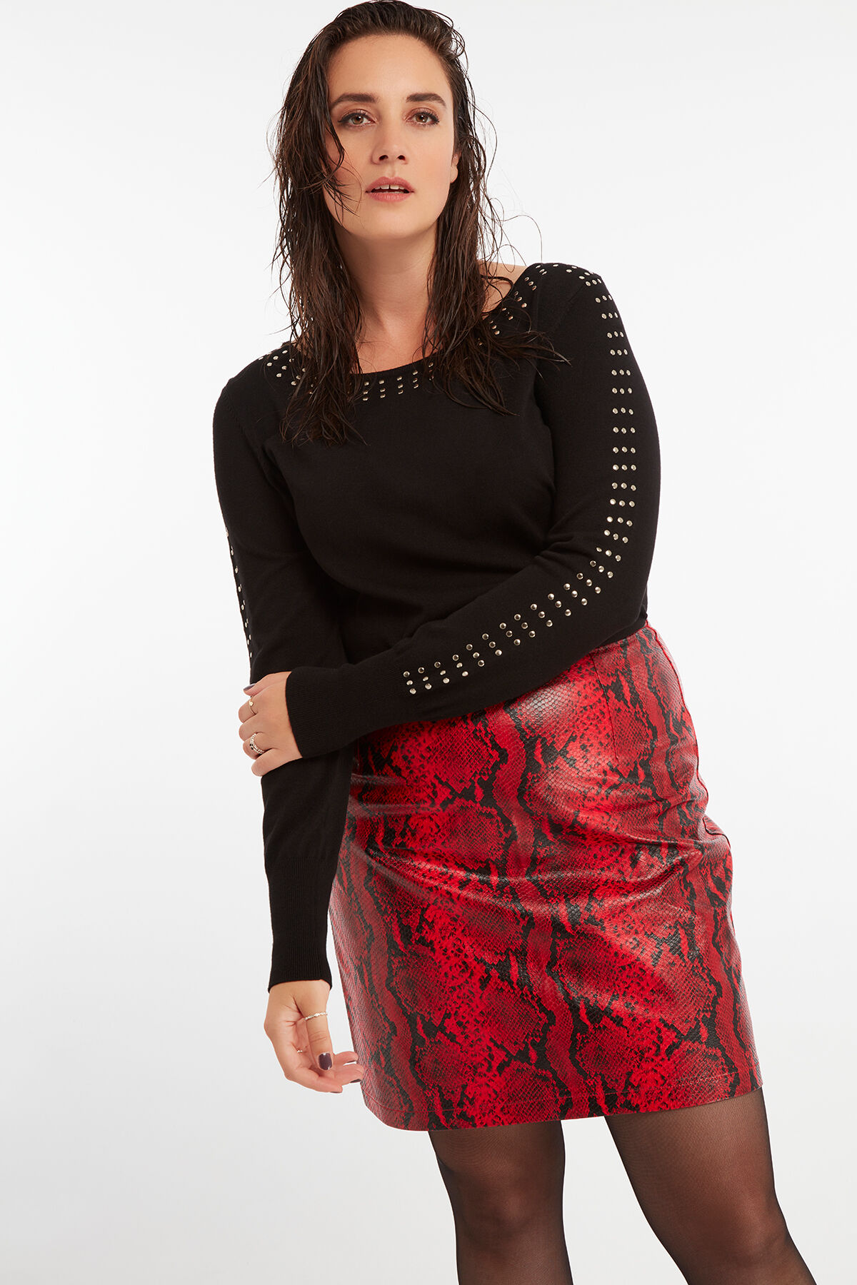 Jupe &agrave; imprim&eacute; serpent   image number 4