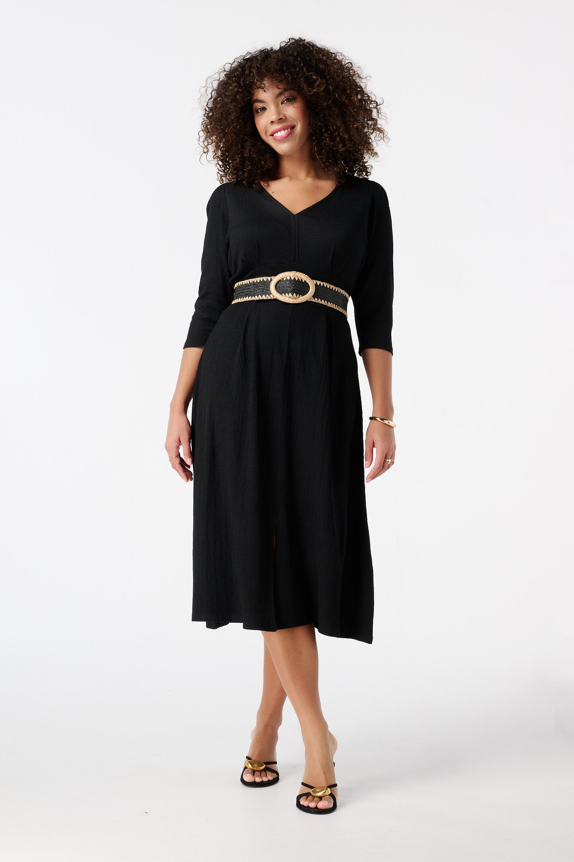 Robe midi textur&eacute;e image number 5