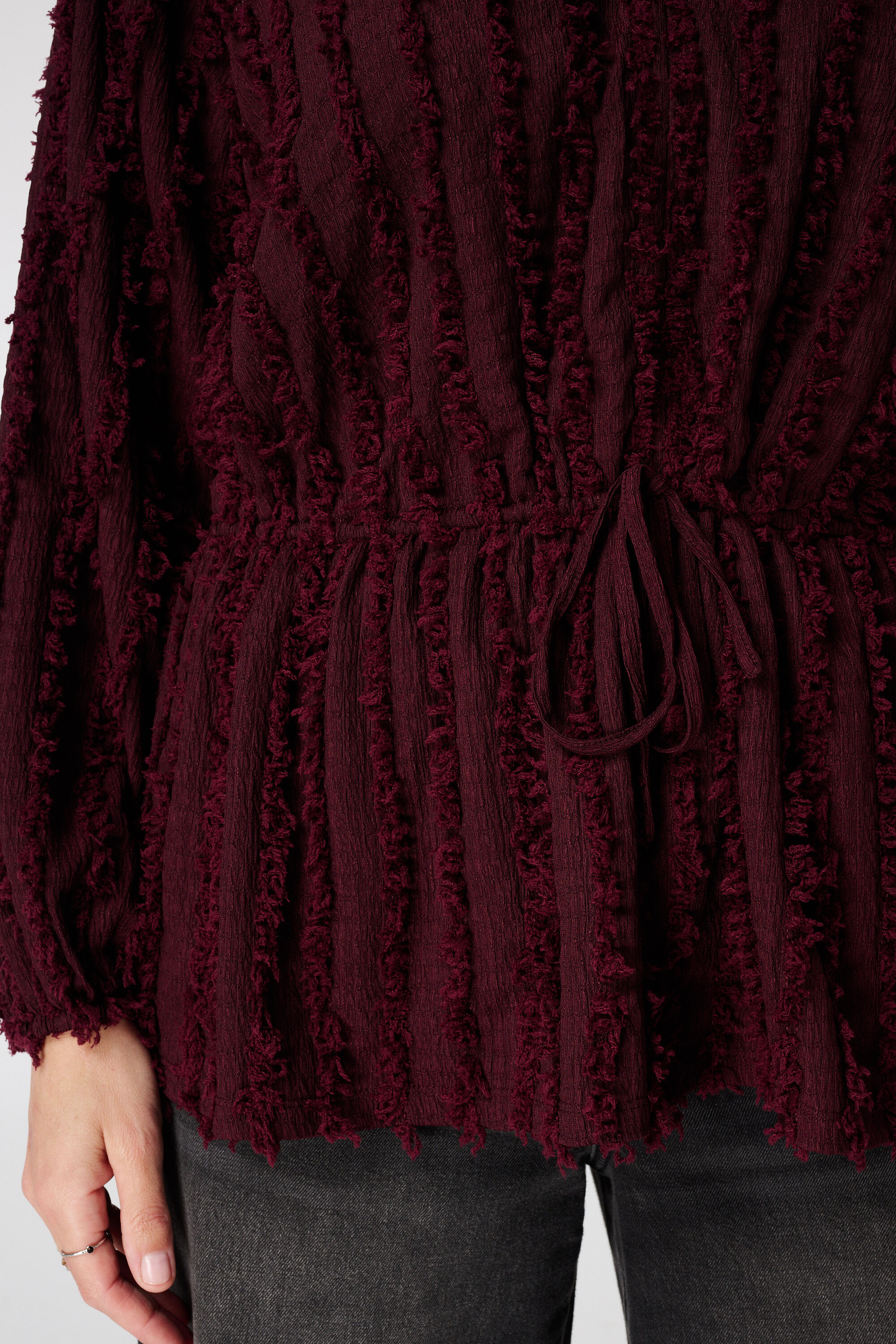 Haut en jersey duveteux avec cordon de serrage image number 6