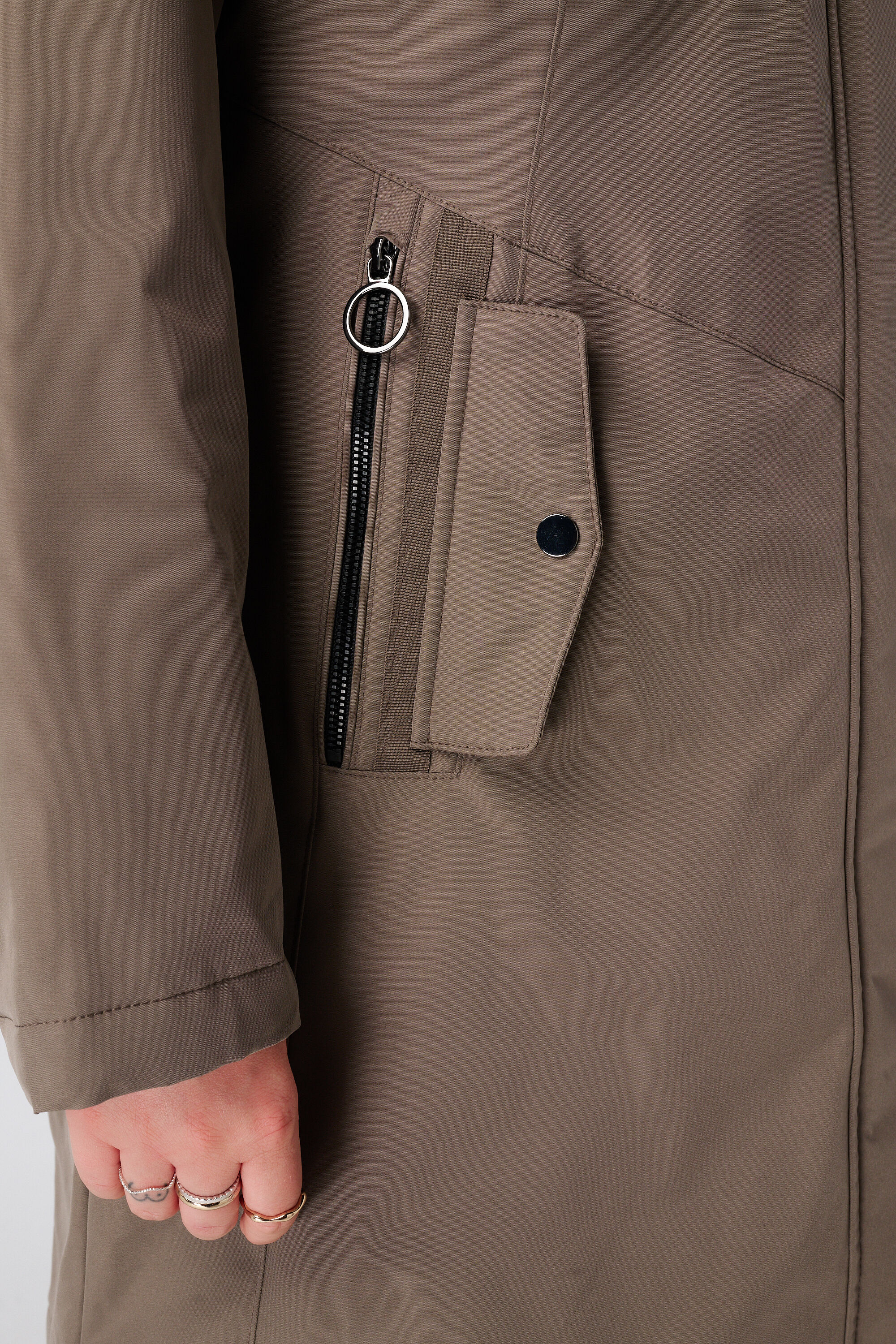 Manteau long doubl&eacute; avec capuche image number 6