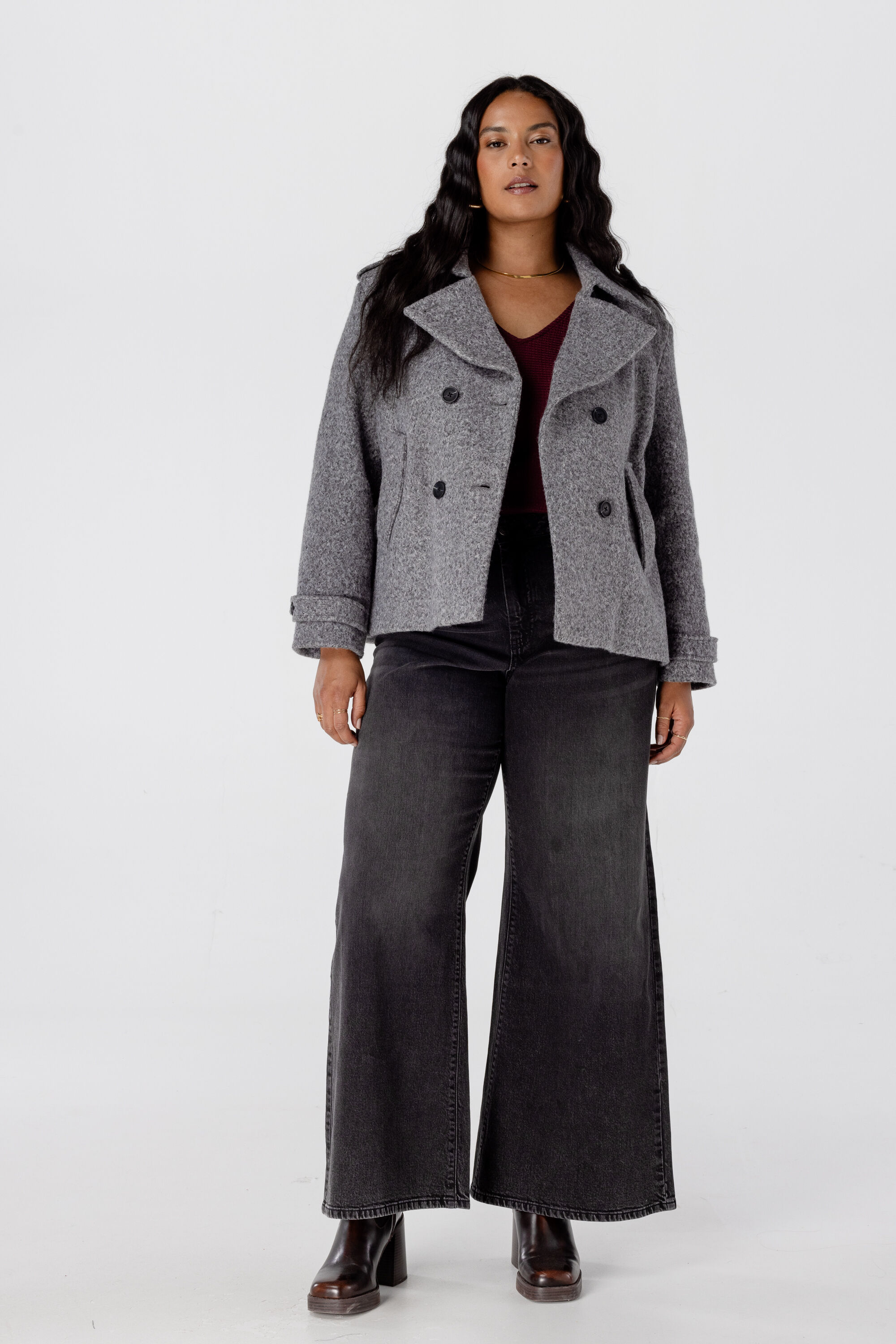 Veste courte &agrave; double boutonnage image number 6