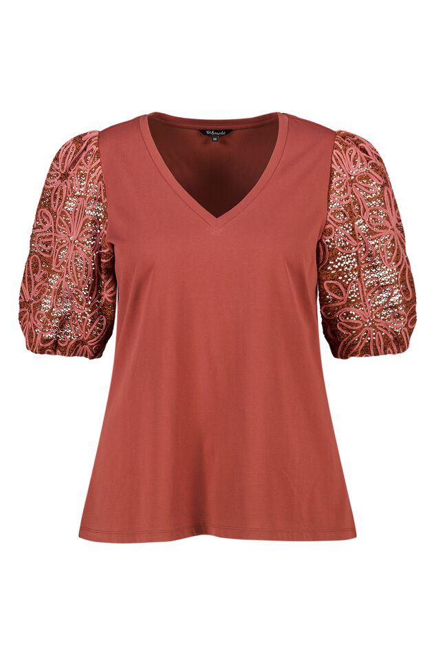 T-shirt à manches brodées image number 1