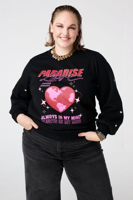 Sweat-shirt imprimé avec cœurs Sweat-shirt imprimé avec cœurs
