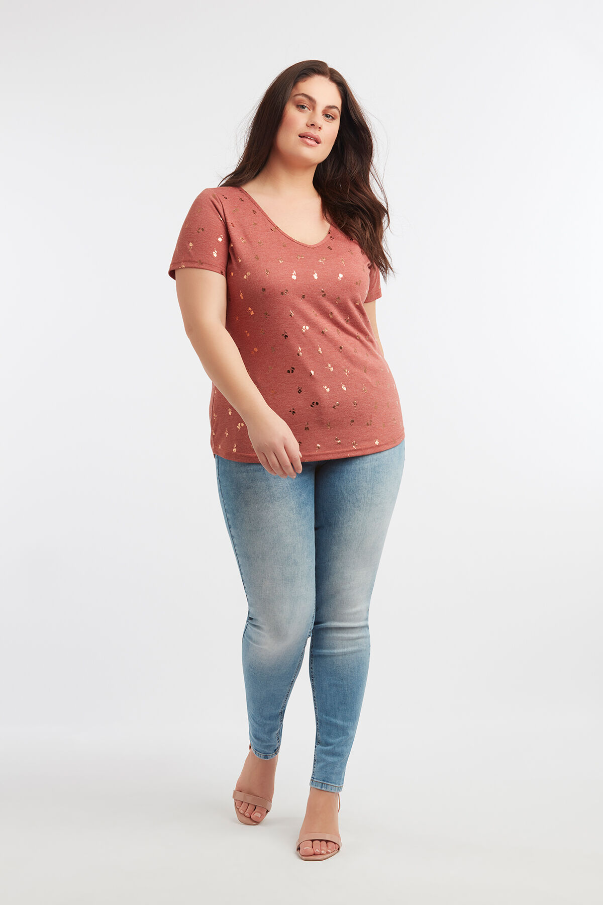 T-shirt &agrave; imprim&eacute; m&eacute;tallis&eacute; image number 3