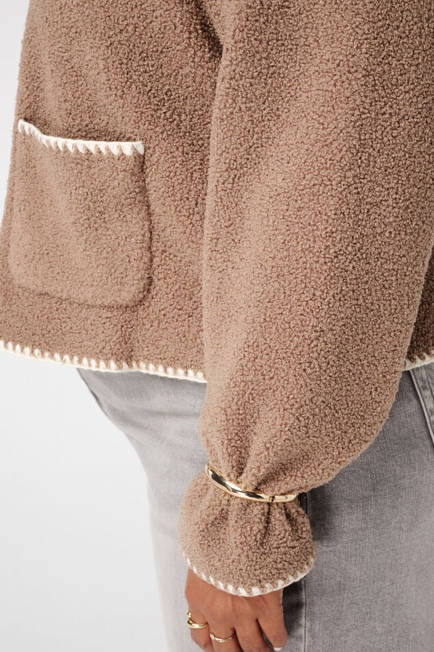 Veste Teddy avec coutures décoratives et fermeture à boutons image number 6