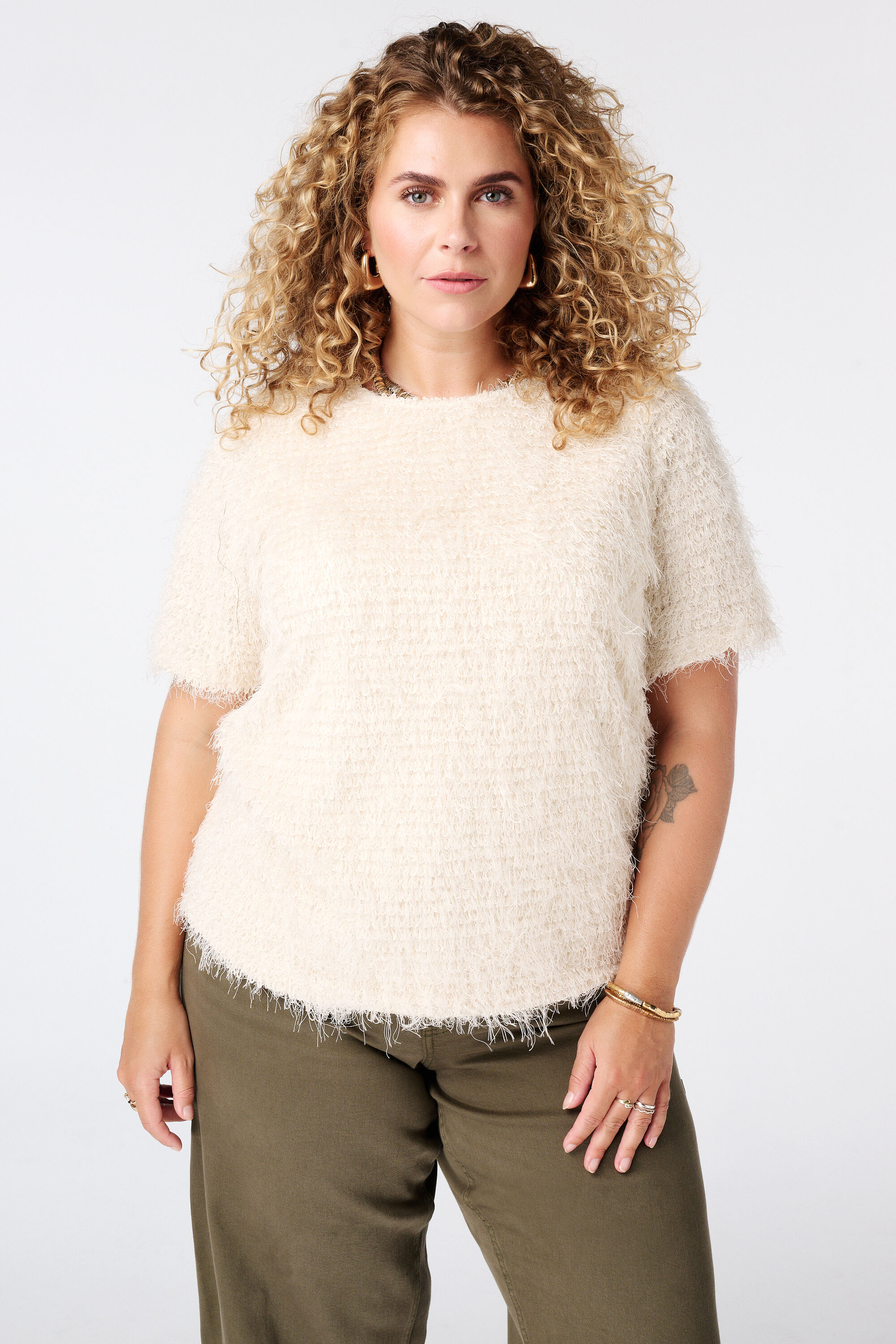 Top &agrave; texture duveteuse