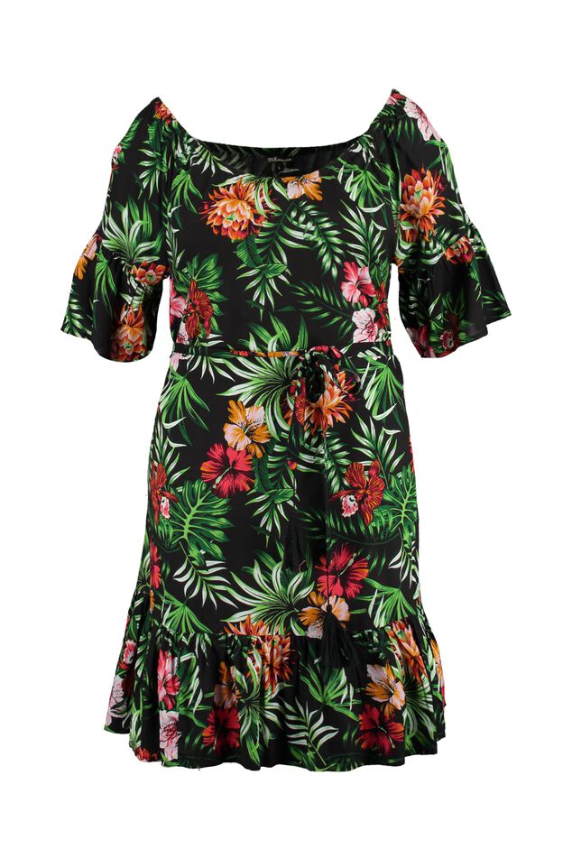 Robe imprimée à épaules dénudées image number 1