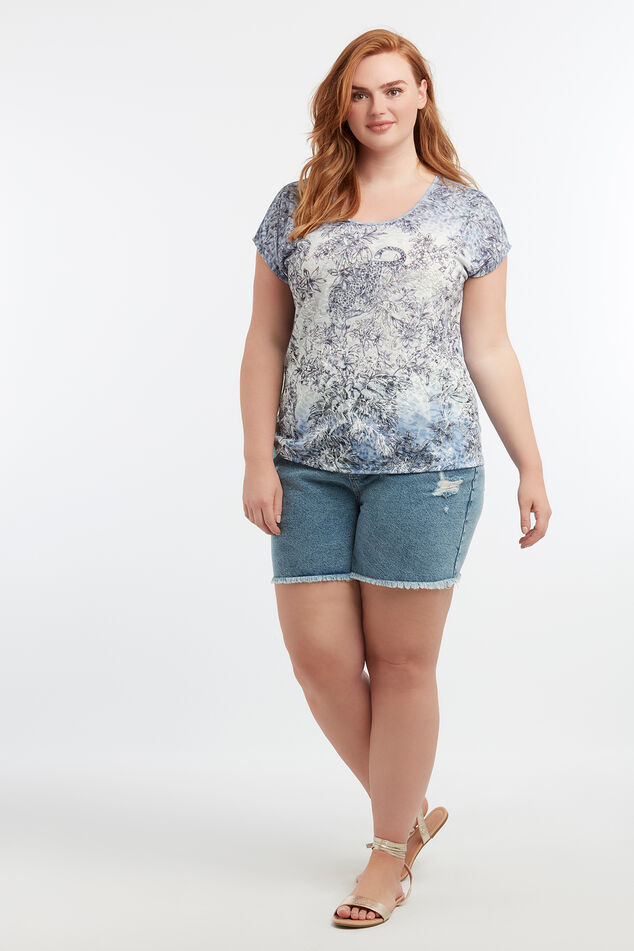 T-shirt avec empiècement imprimé image number 4