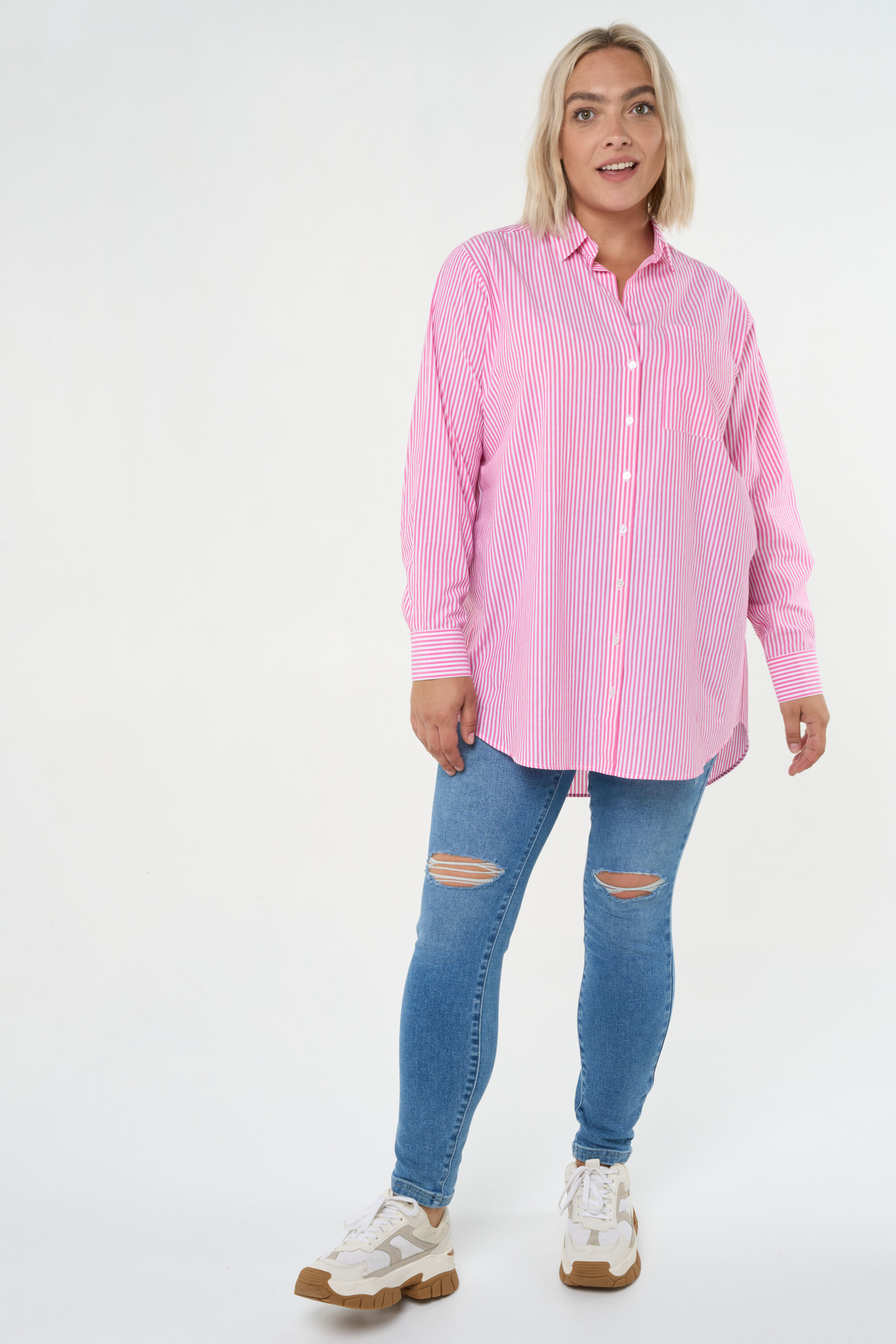 Chemisier ample &agrave; rayures image number 6