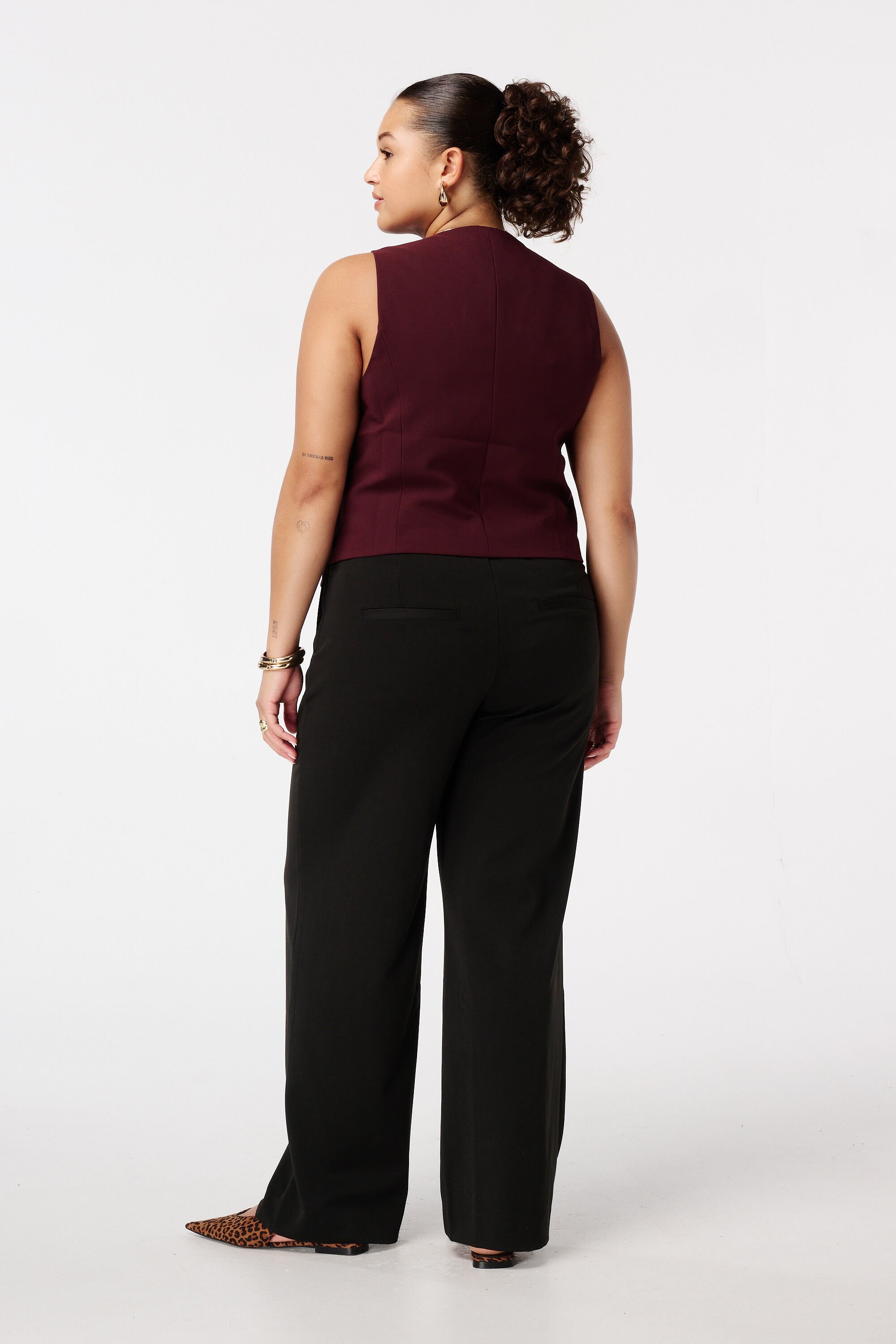 Pantalon large &agrave; taille &eacute;lastique image number 3