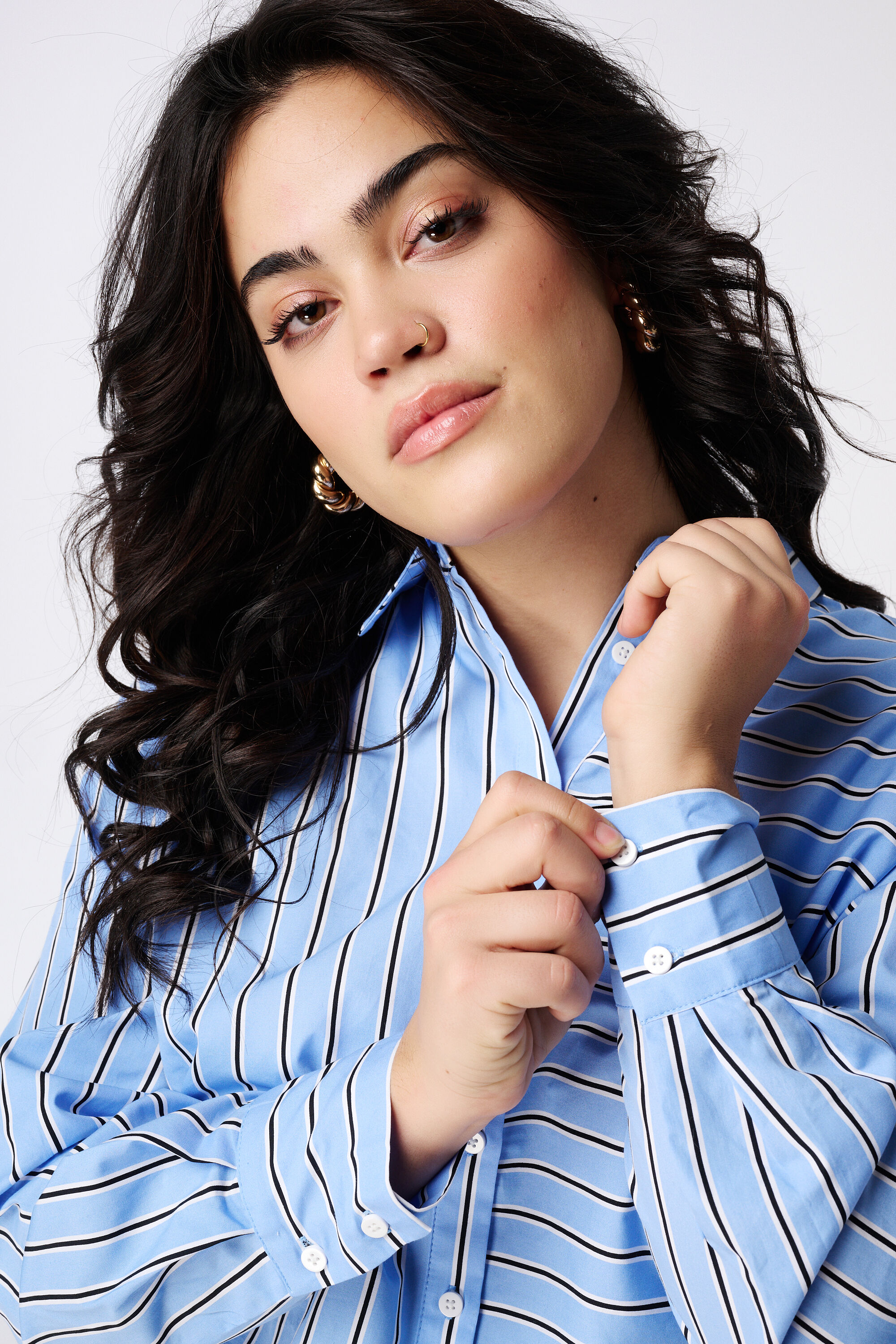 Chemisier court &agrave; rayures image number 4