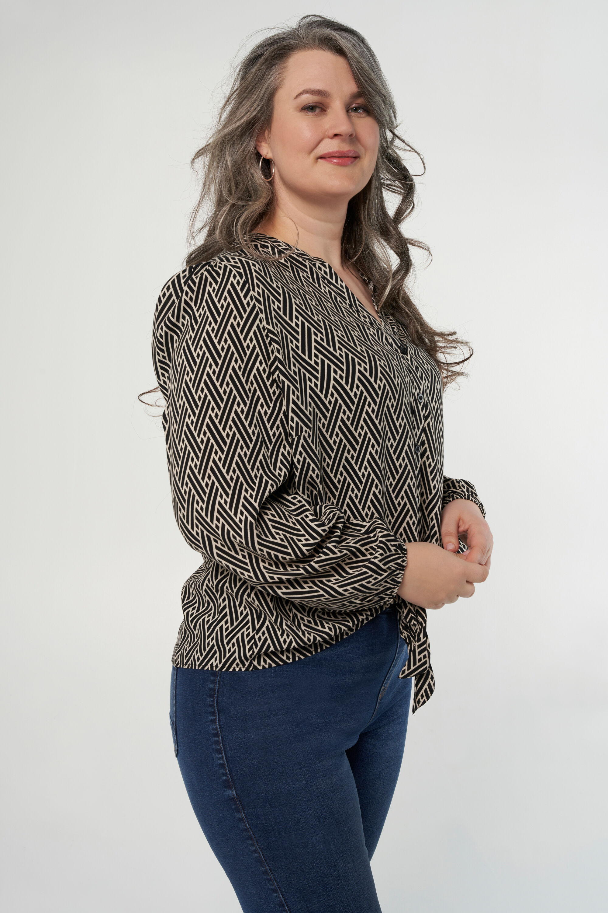 Chemisier &agrave; imprim&eacute; graphique image number 6