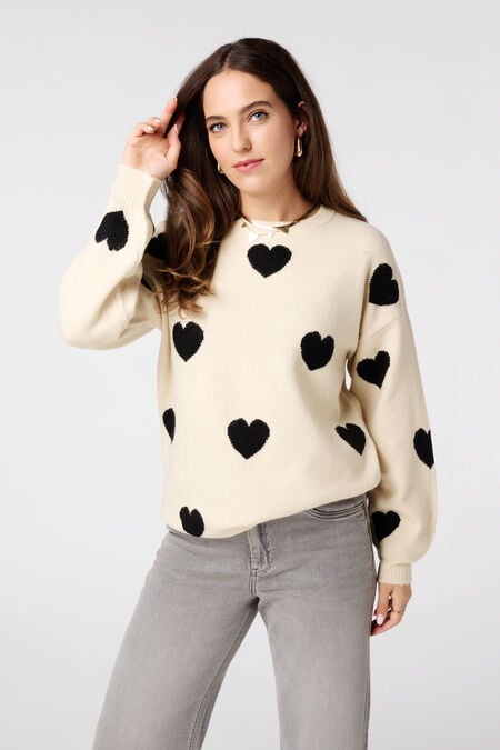 Pull fin à motif cœur Pull fin à motif cœur