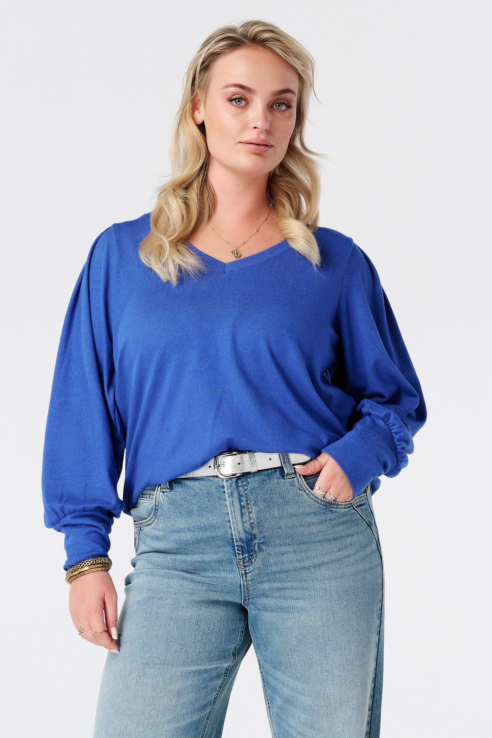 Top &agrave; manches bouffantes