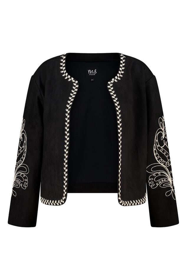 Veste aspect suédé avec broderies  image number 1