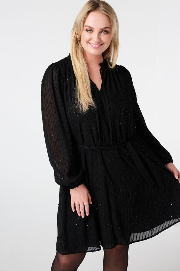 Robe à paillettes scintillantes et ceinture image number 5