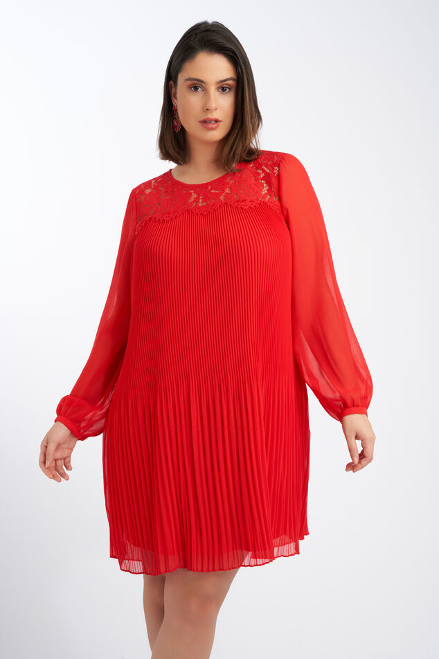 Robe plissée en dentelle image number 5