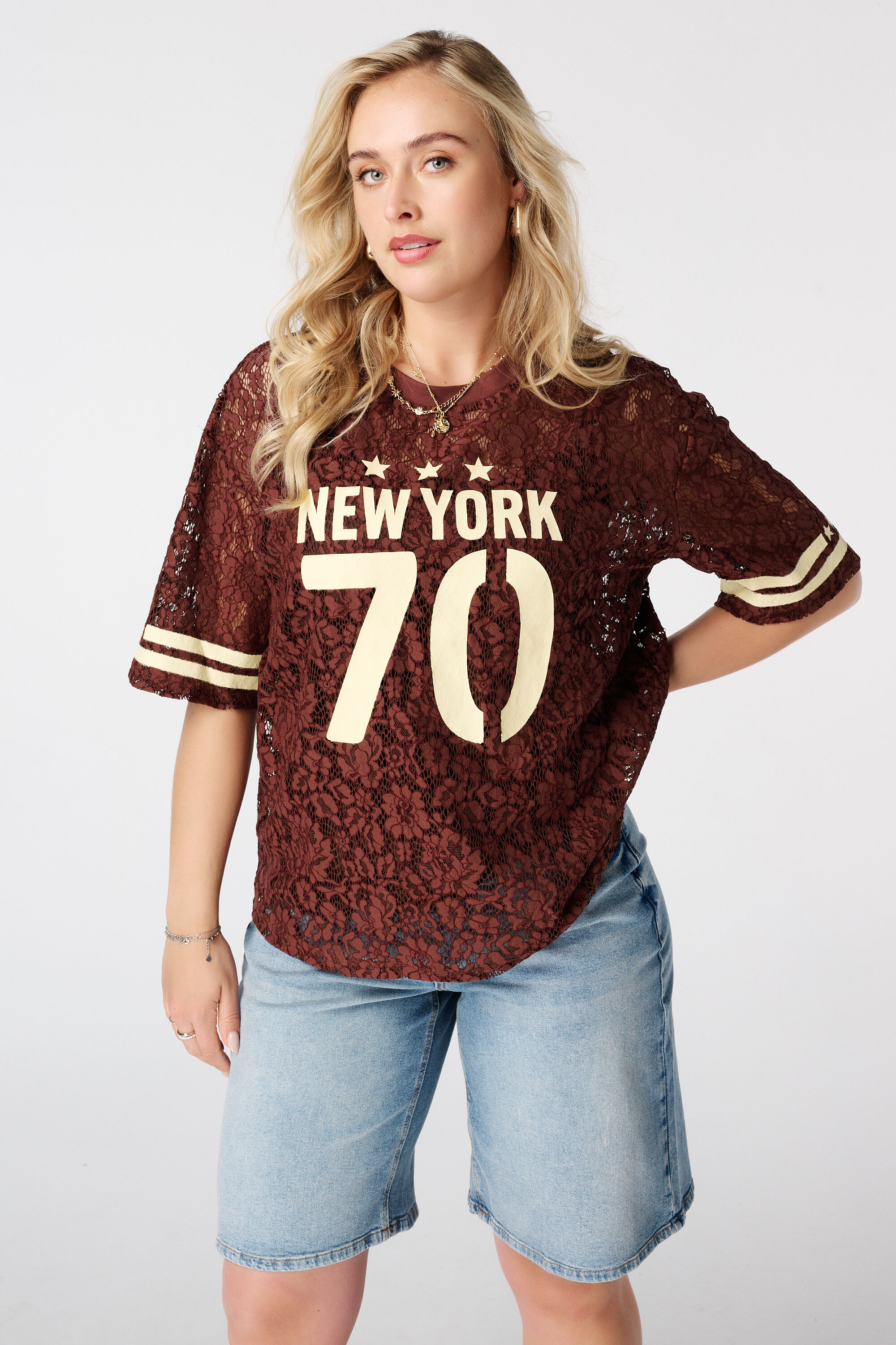 Top en dentelle style jersey