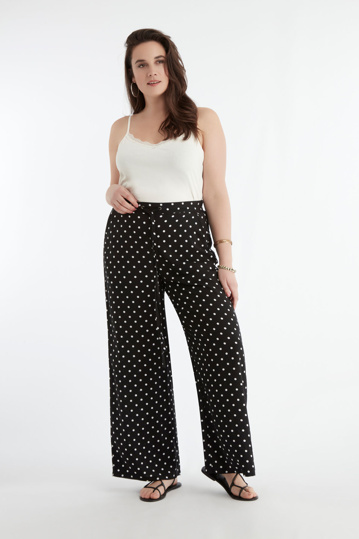 Femmes Pantalon large a pois MS Mode