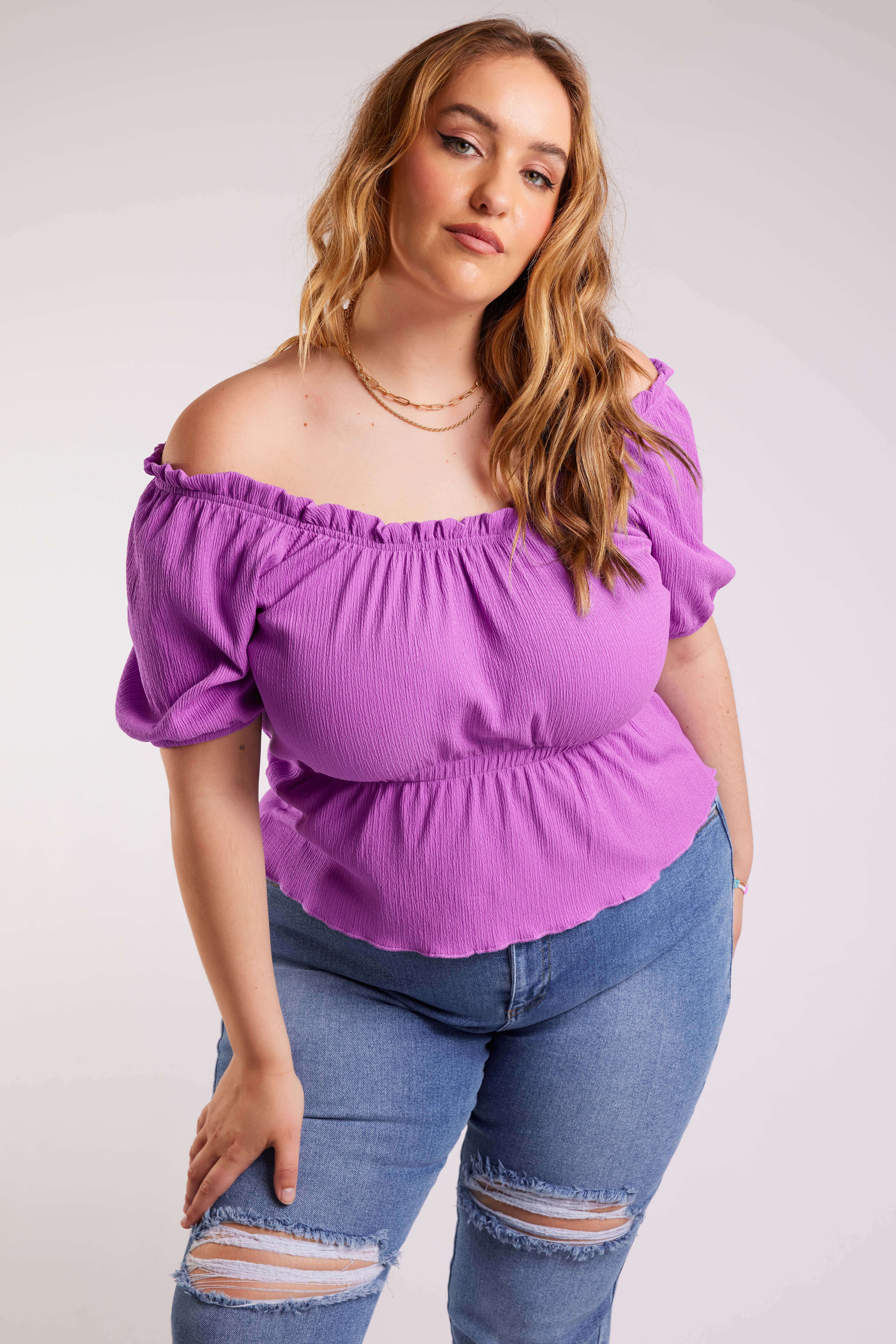 Crop top &agrave; &eacute;paule d&eacute;nud&eacute;es image number 7