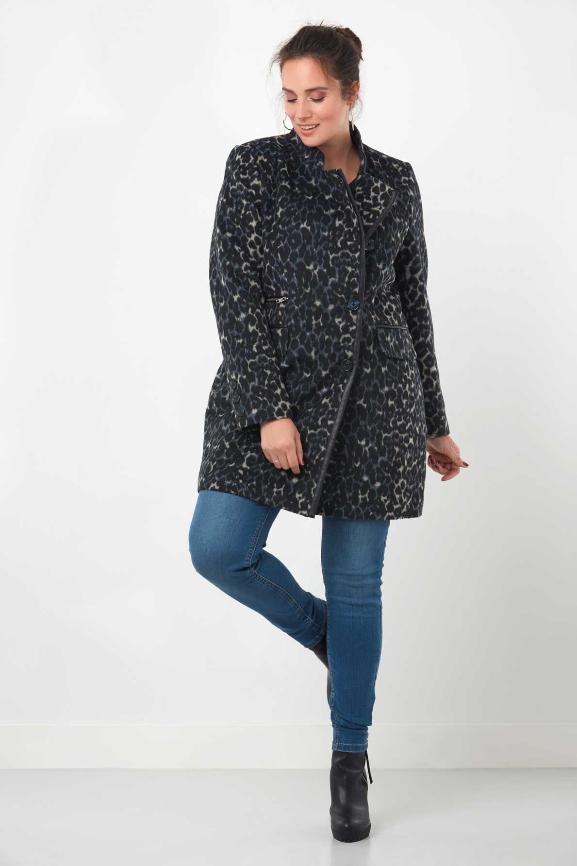 Manteau laine m&eacute;lang&eacute;e image number 3