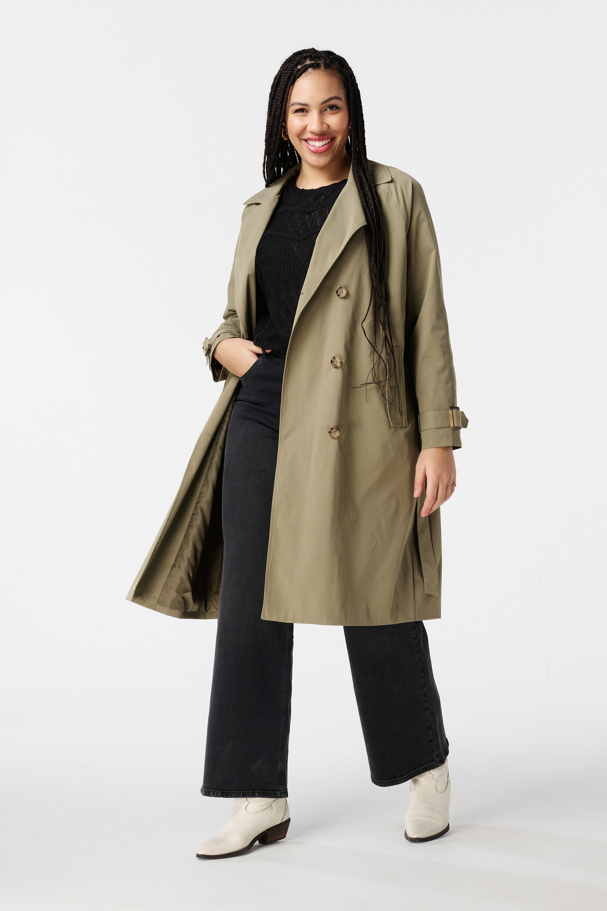 Trench avec boutons effet &eacute;caille image number 5