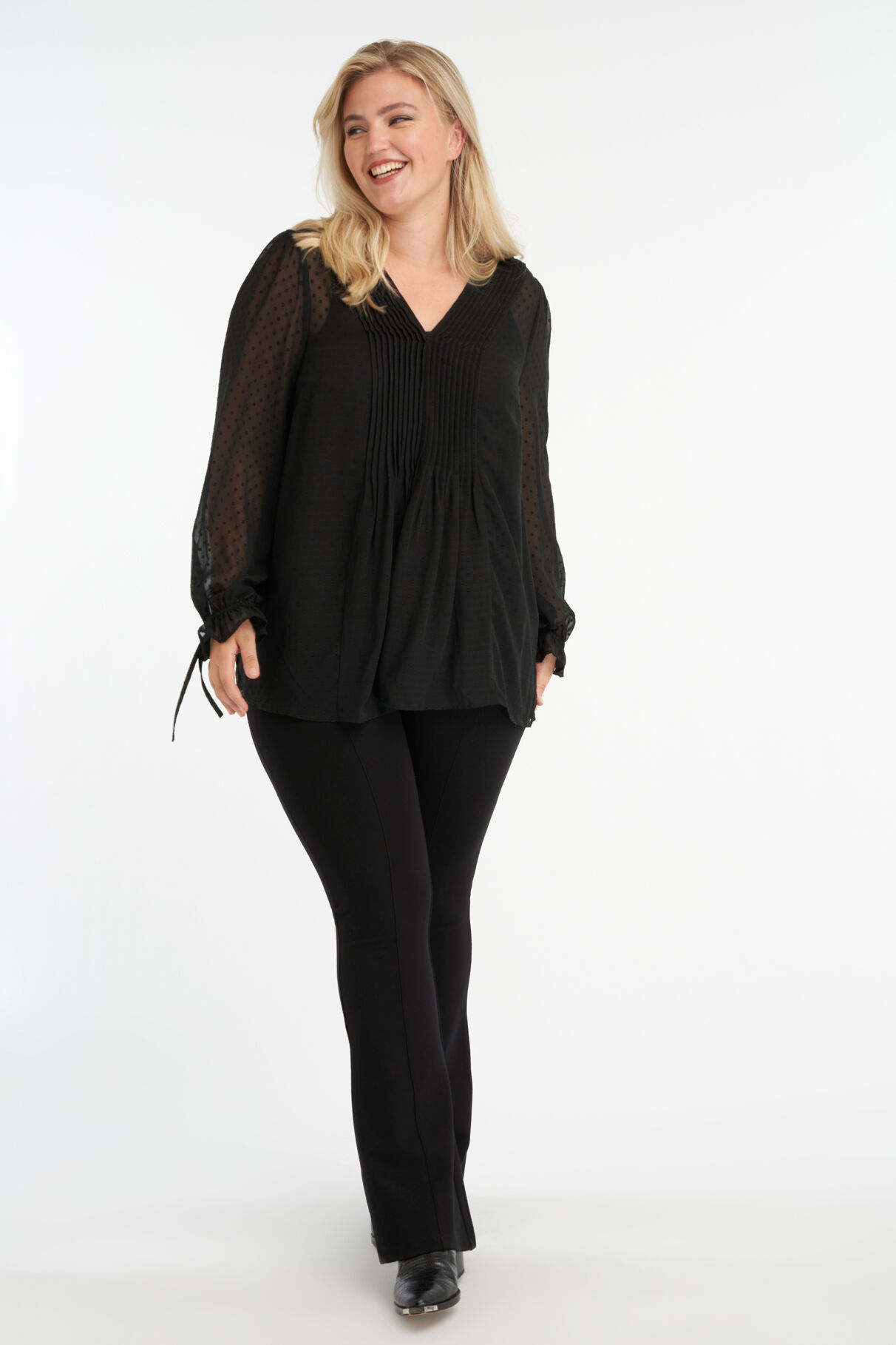 Chemisier transparent avec motif &agrave; pois image number 5