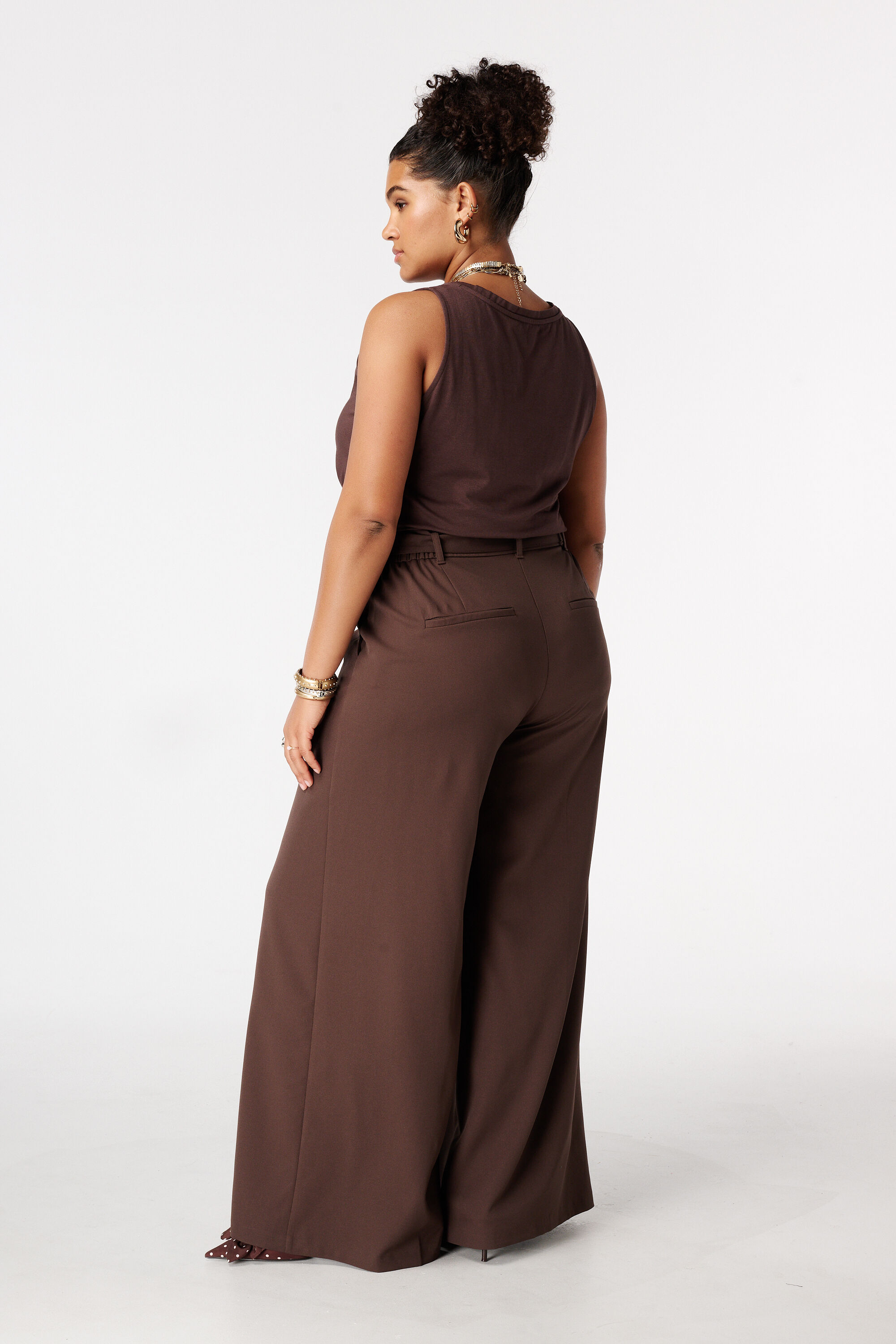 Pantalon wide leg avec ceinture image number 3