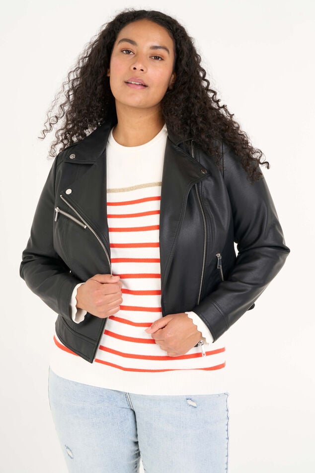 Veste style motard en similicuir image number 0
