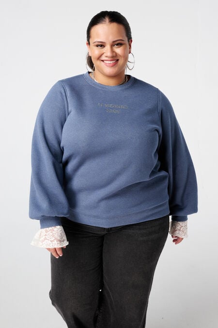 Sweat-shirt avec texte en lurex et paillettes Sweat-shirt avec texte en lurex et paillettes