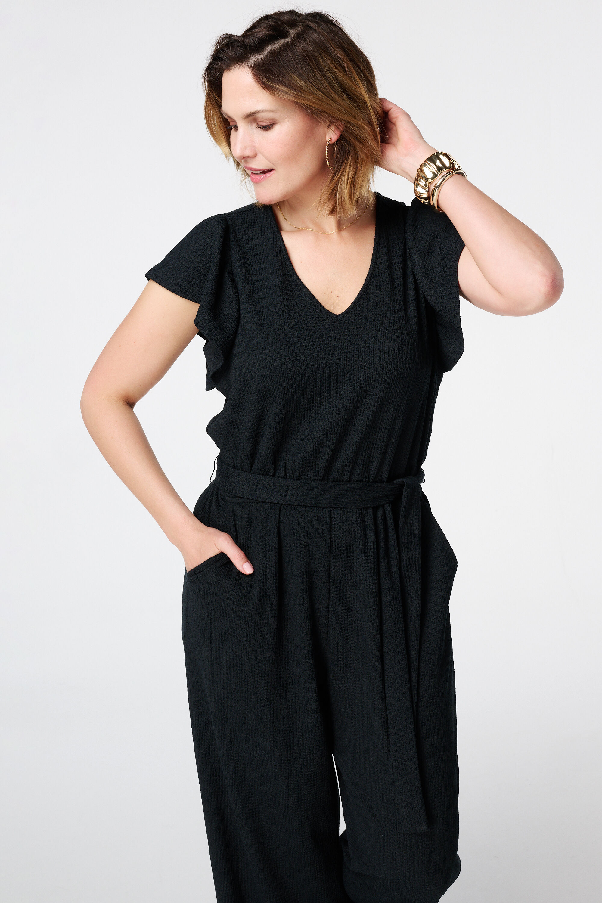 Combinaison avec ceinture &agrave; n&oelig;ud image number 5