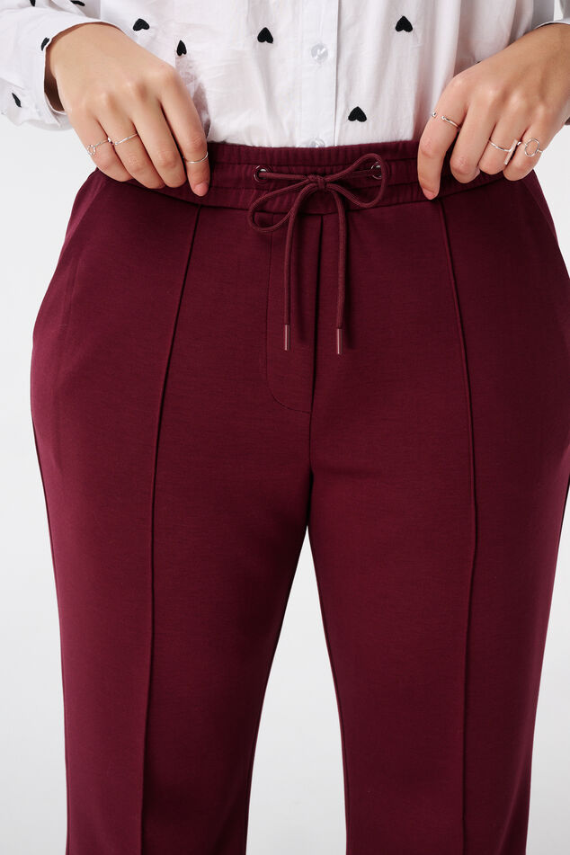 Pantalon avec taille élastique et couture décorative image number 4