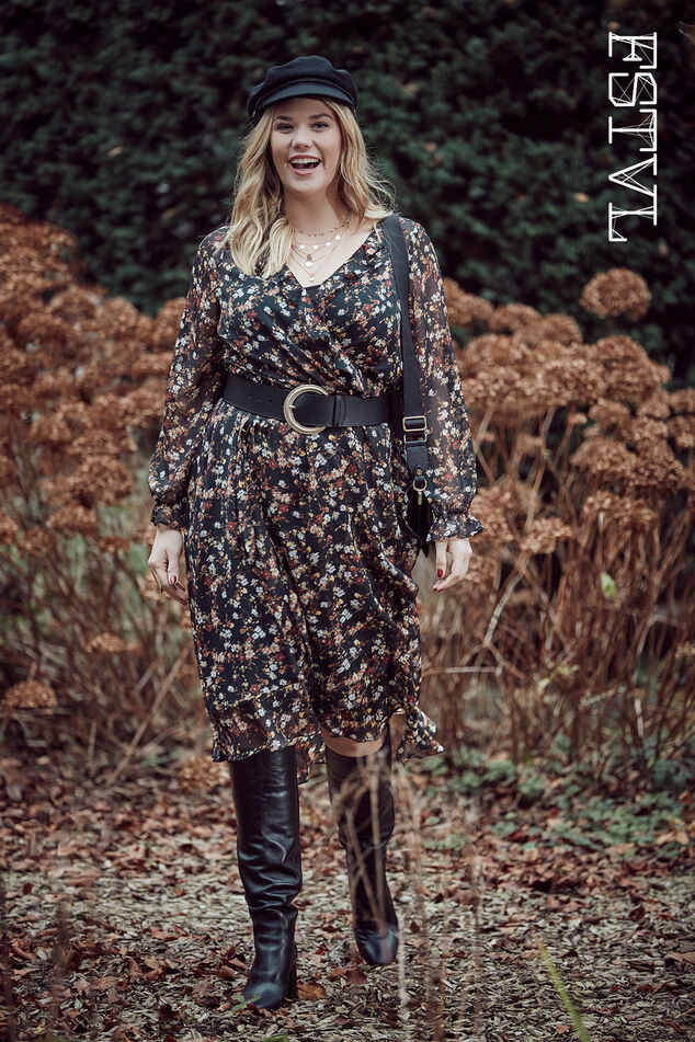 Robe cache-cœur à imprimé floral image number 0