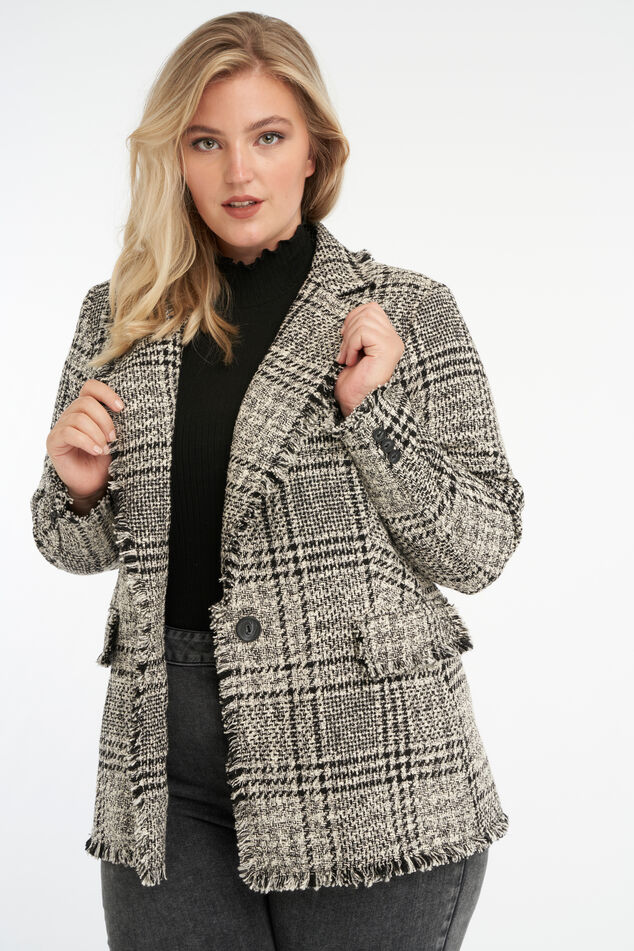 Veste - Tweed de coton, écru, noir, doré & argenté - Mode Veste - Tweed de coton, écru, noir, doré & argenté - Mode