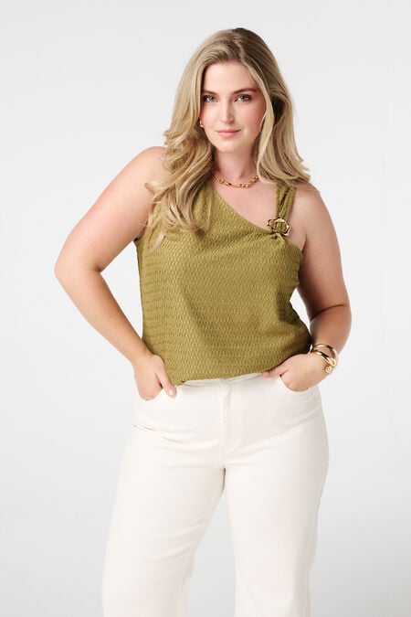 Top asymétrique avec détails décoratifs Top asymétrique avec détails décoratifs