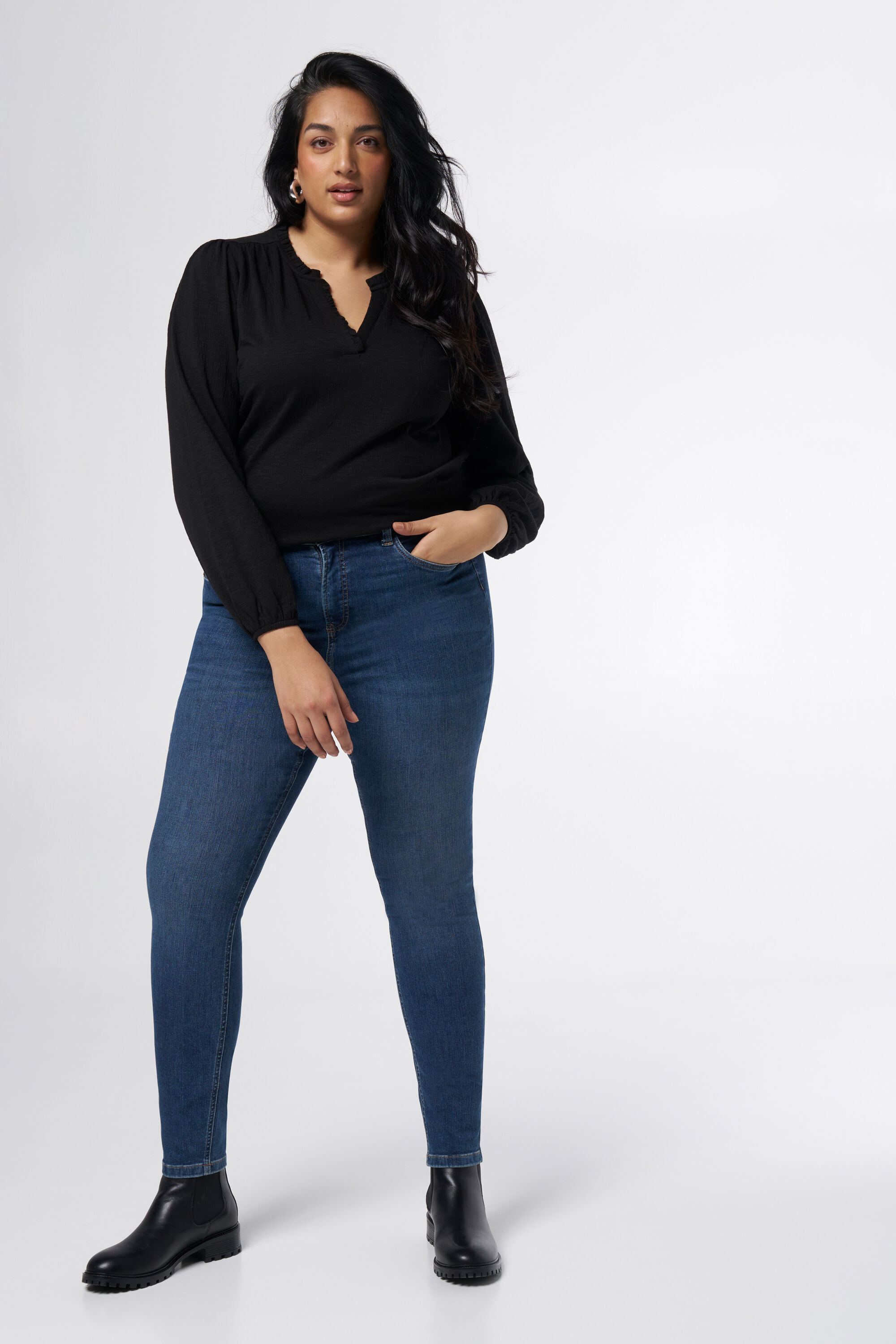 Jean skinny taille store haute grande taille