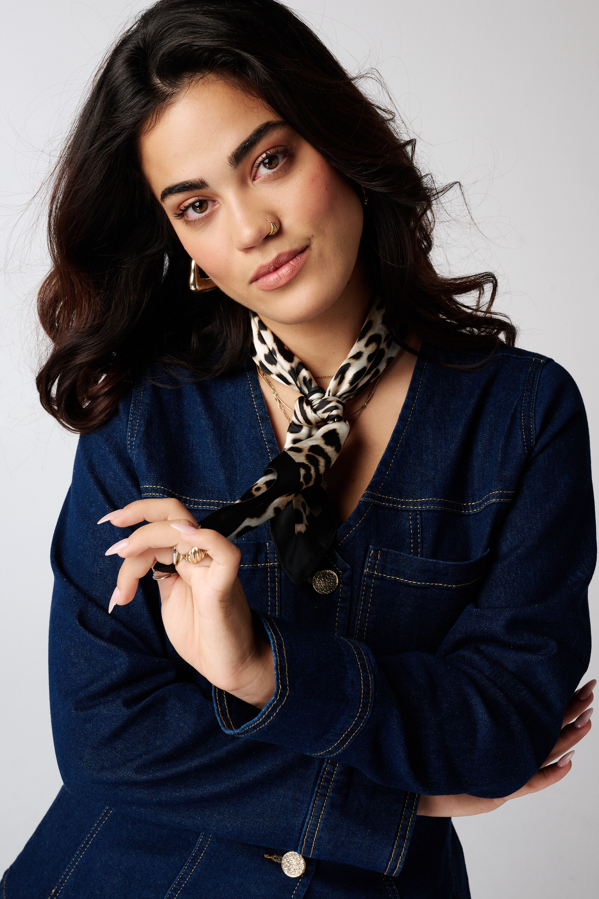 Foulard bandana &agrave; imprim&eacute; animalier