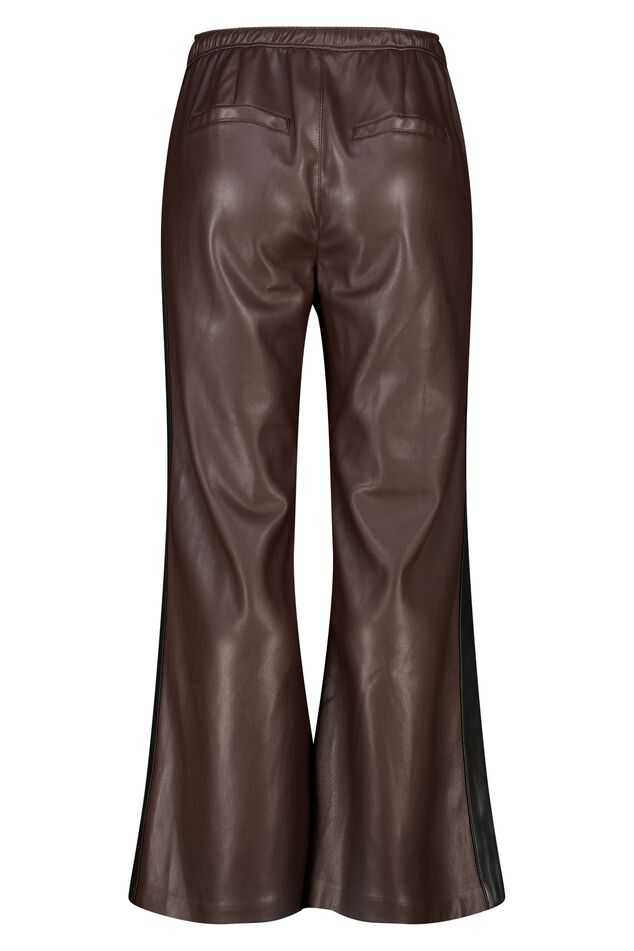 Pantalon large à rayures latérales en PU image number 2