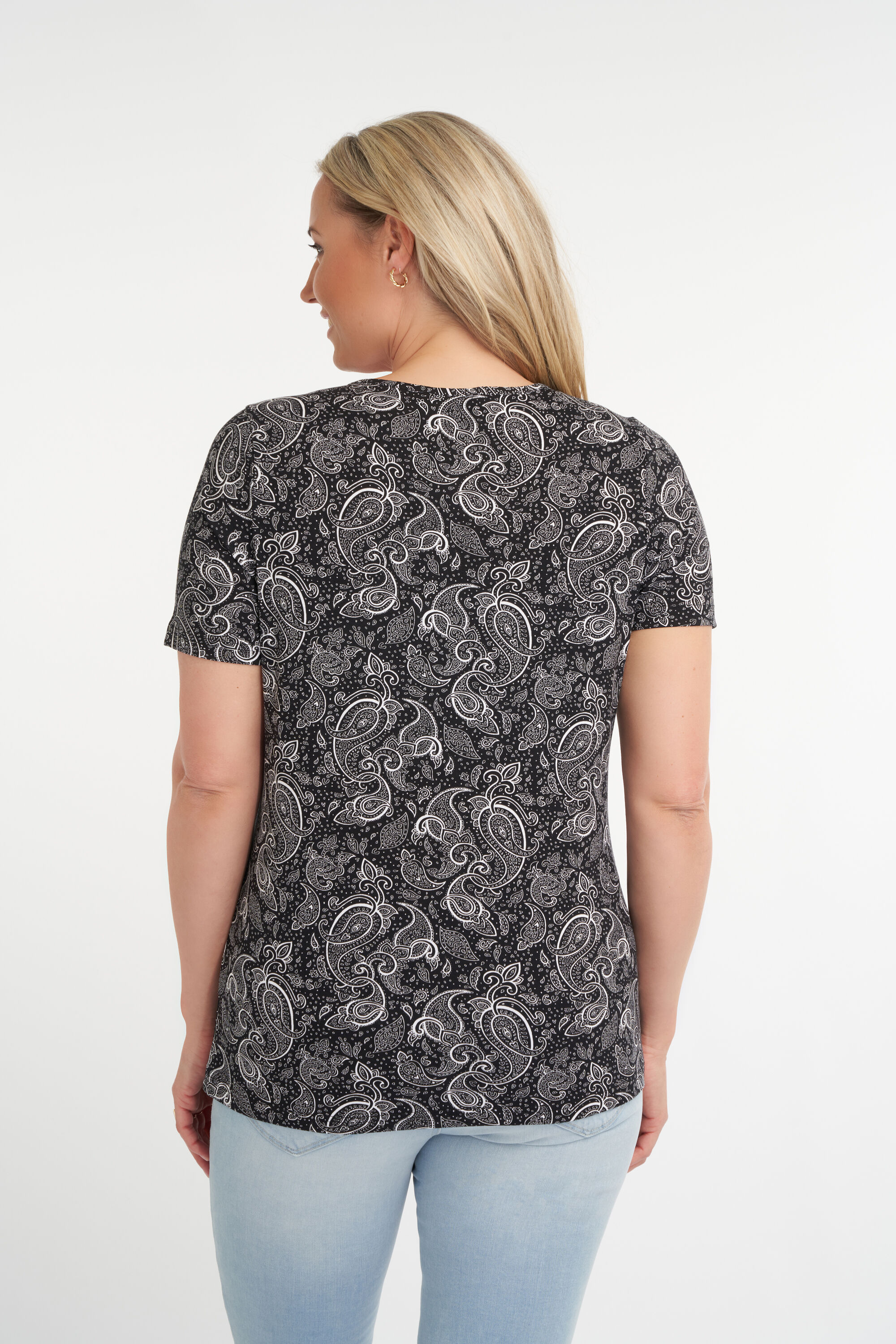 T-shirt avec col en V image number 3