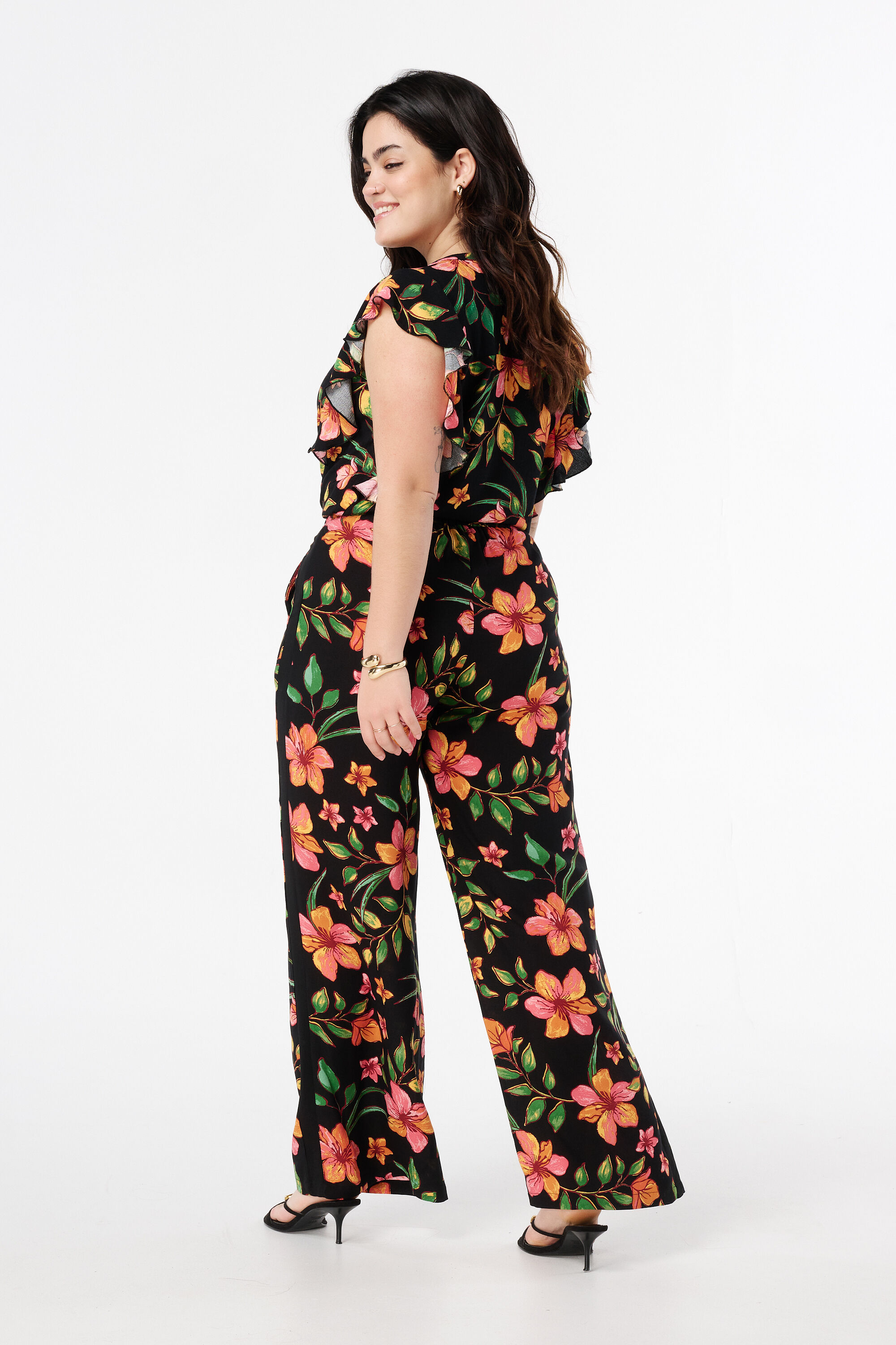 Pantalon &agrave; imprim&eacute; tropical image number 3