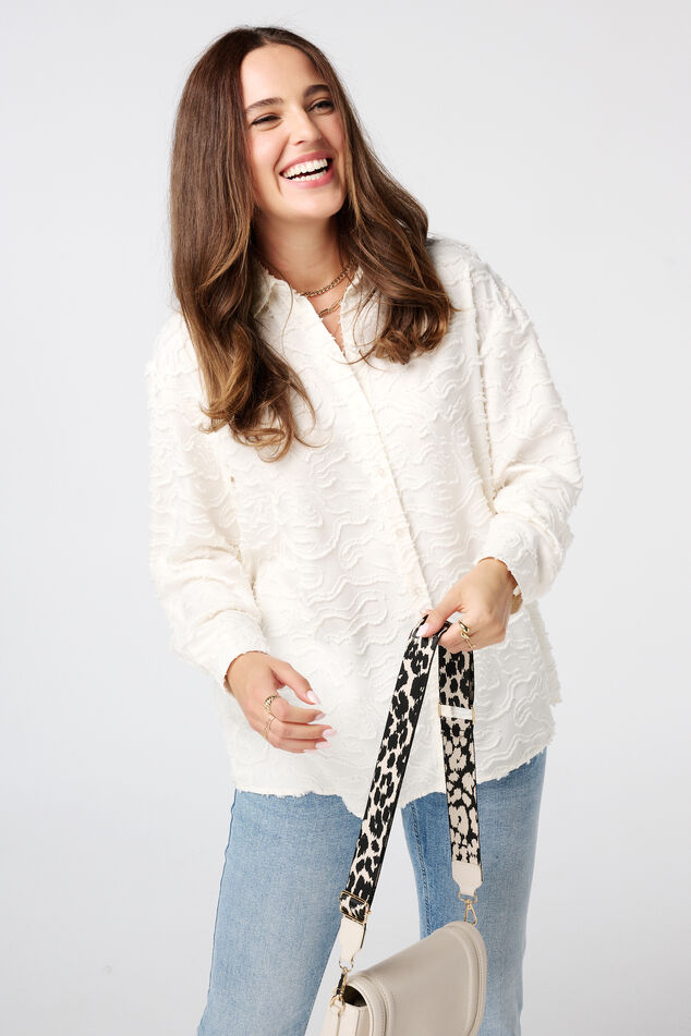 Blouse oversize en tissu structuré image number 0