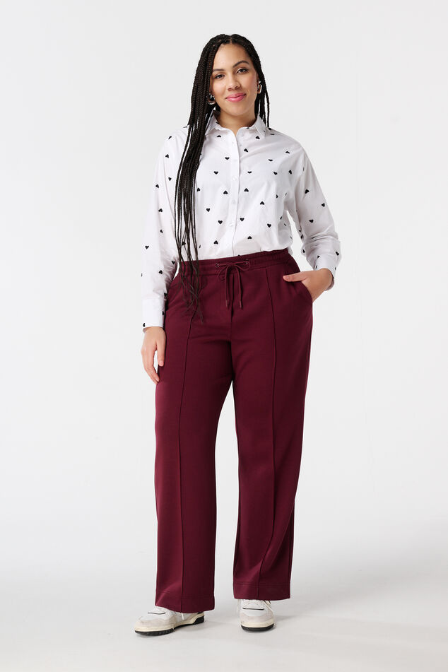 Pantalon avec taille élastique et couture décorative image number 0