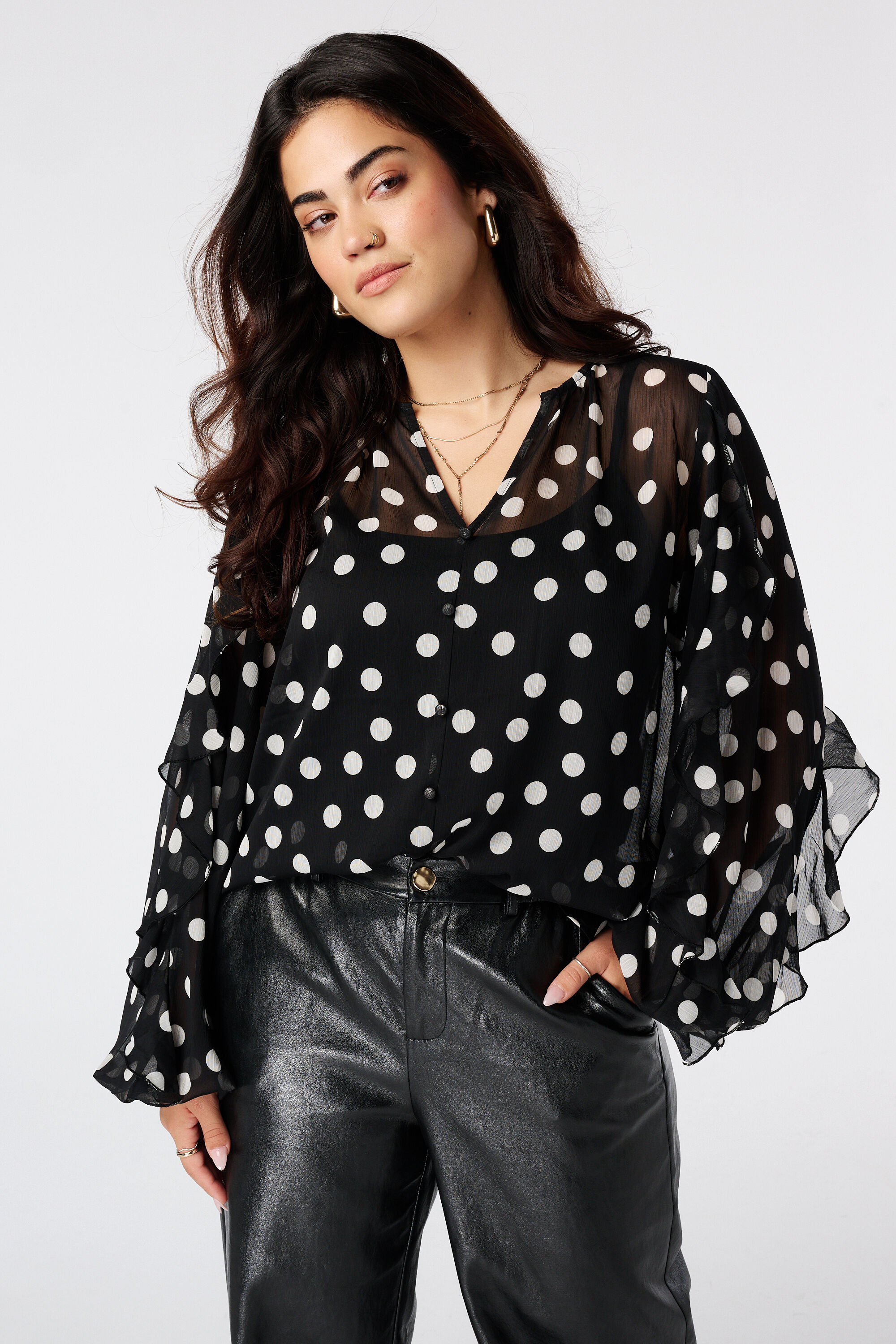 Blouse avec volants