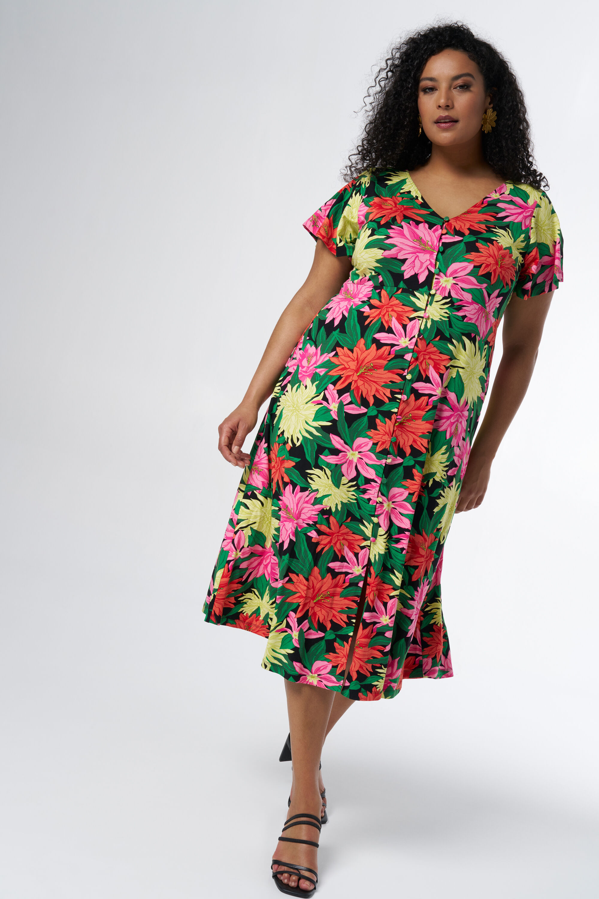 Robe midi &agrave; imprim&eacute; floral image number 5